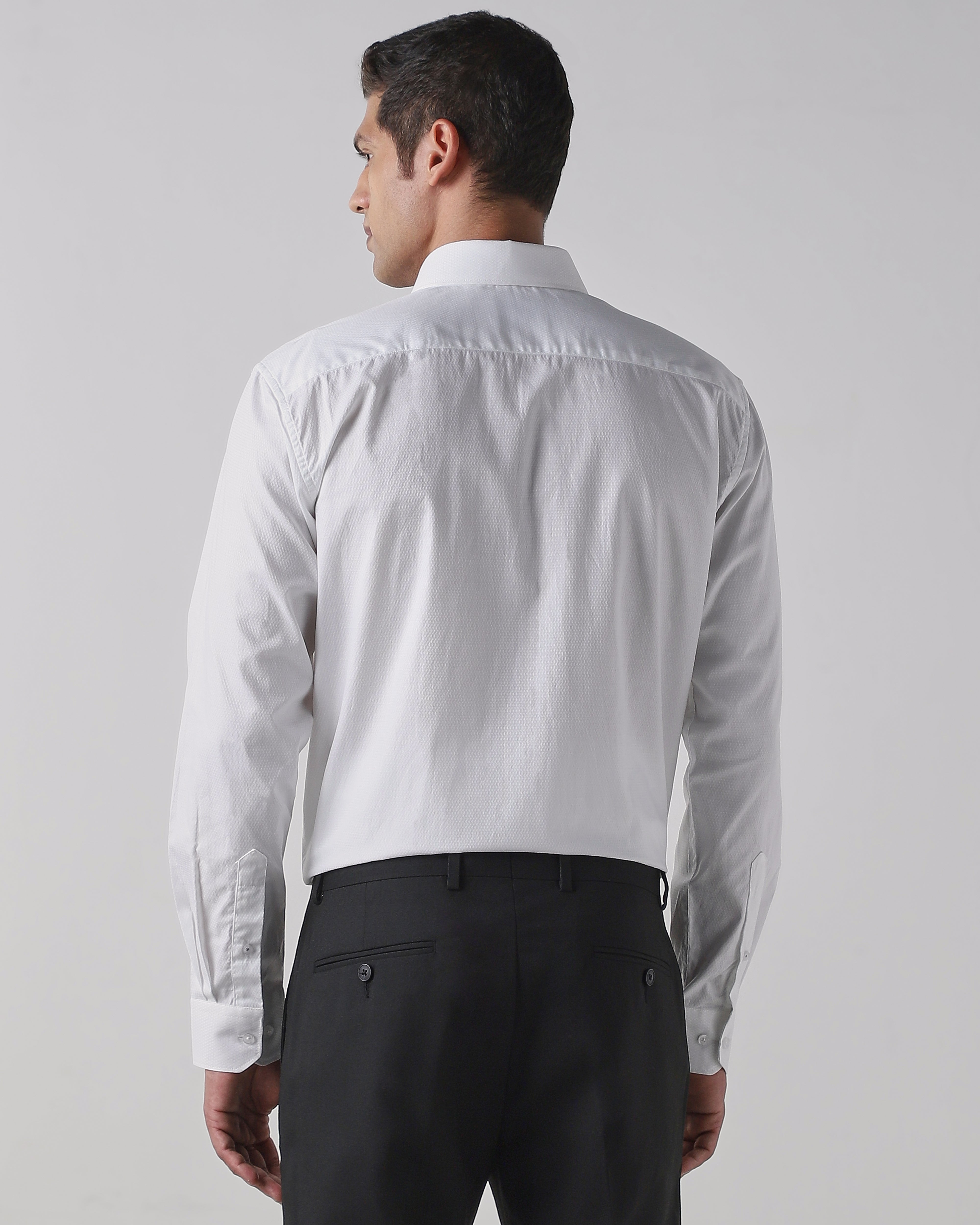 Solid White 100% COTTON Regular Fit Shirt
