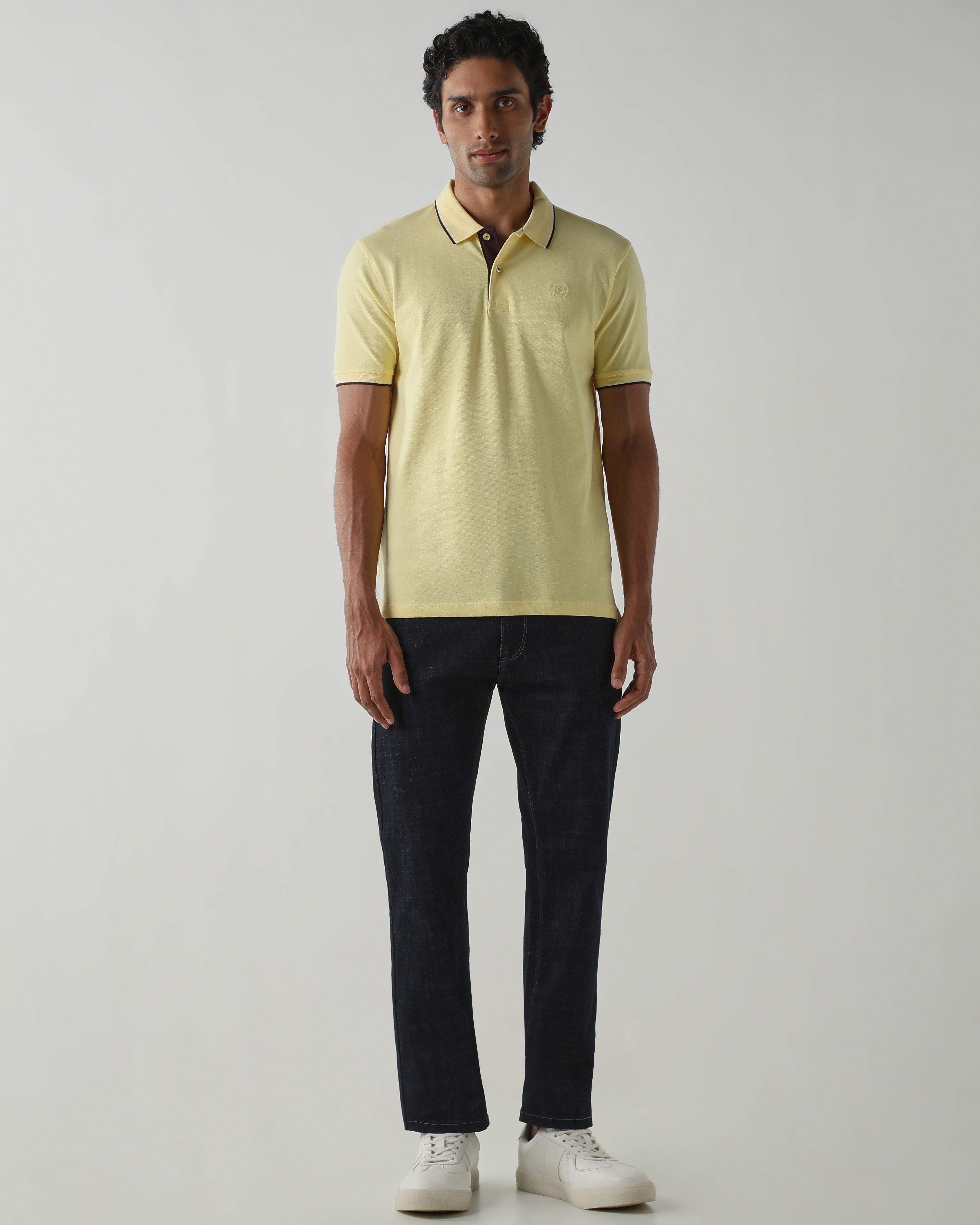 Topwear Premium Pique Knit Fabric T-Shirts – Light Yellow