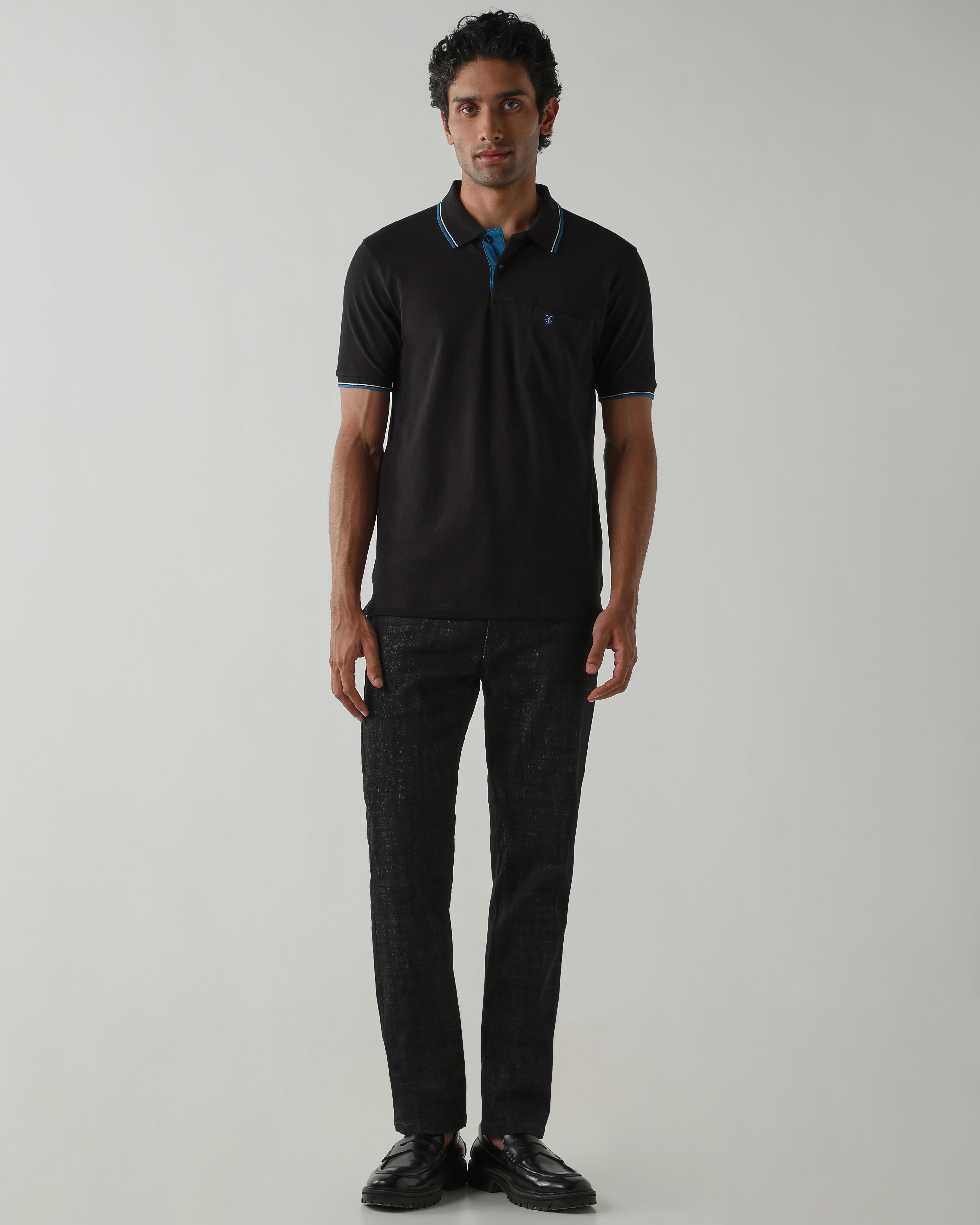 Topwear Premium Pique Knit Fabric T-Shirts – Black