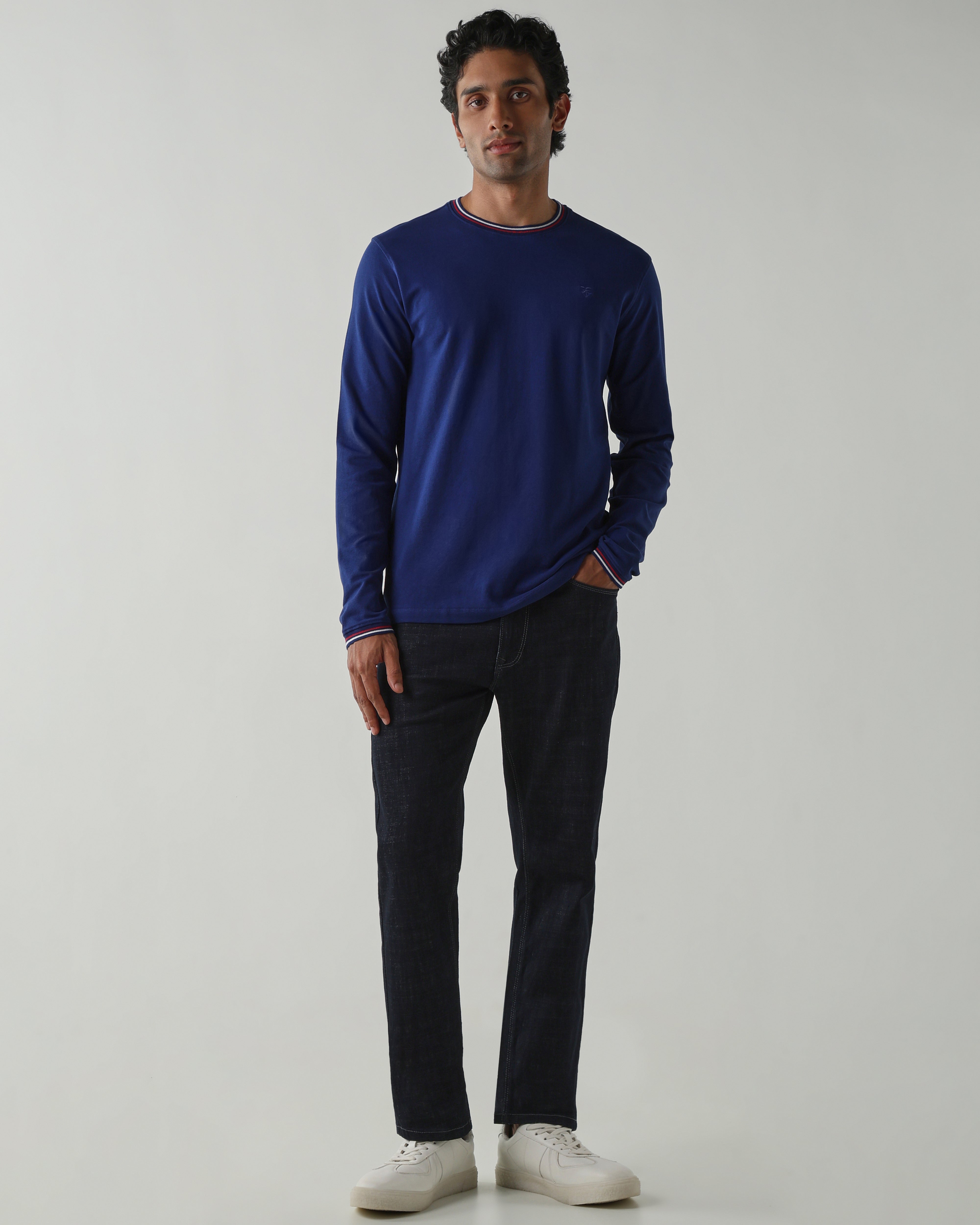 Topwear Premium Pique Knit Fabric T-Shirts – Navy