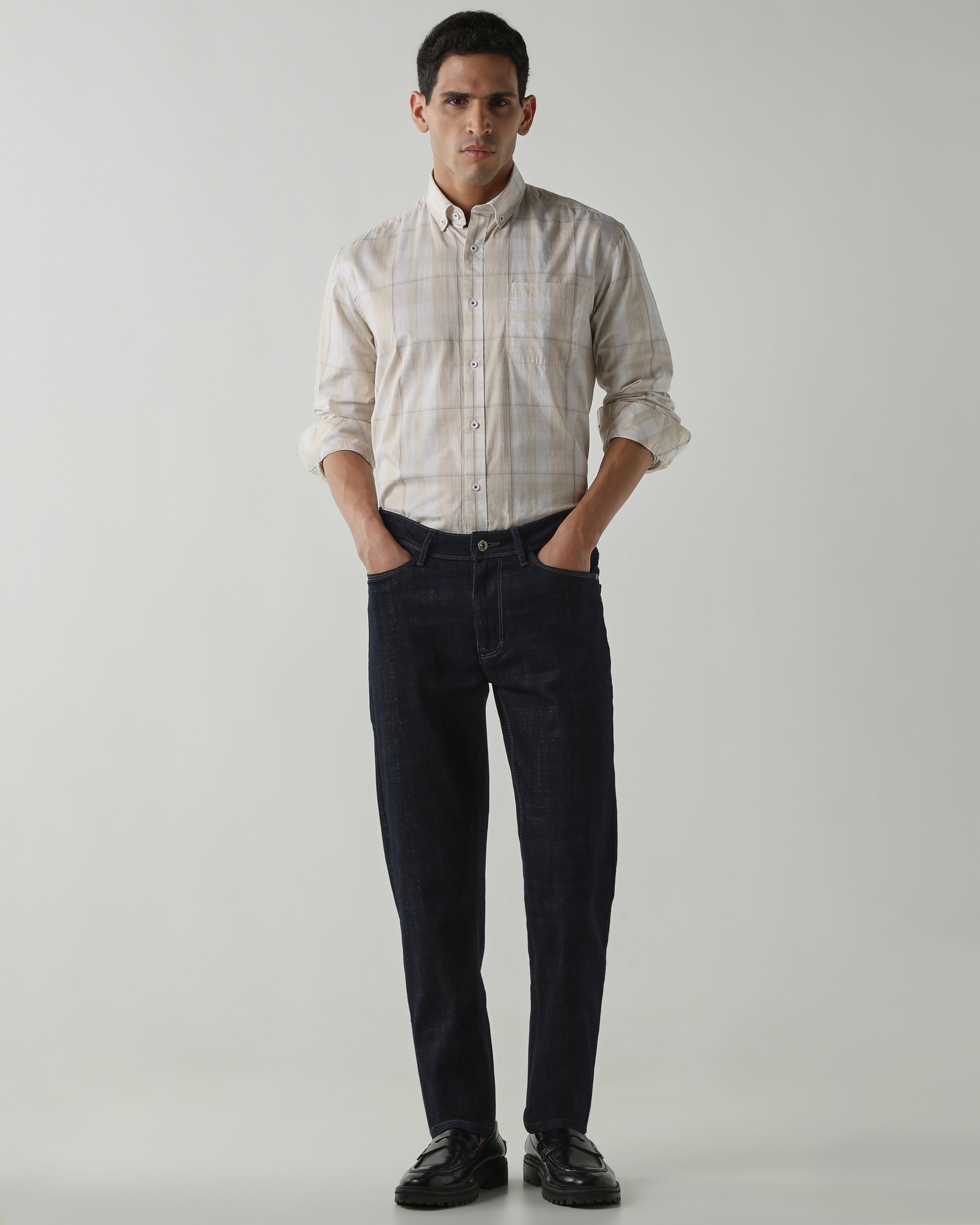 Champagne Pure Cotton Shirts for Men | Regular Fit Luxury Wear