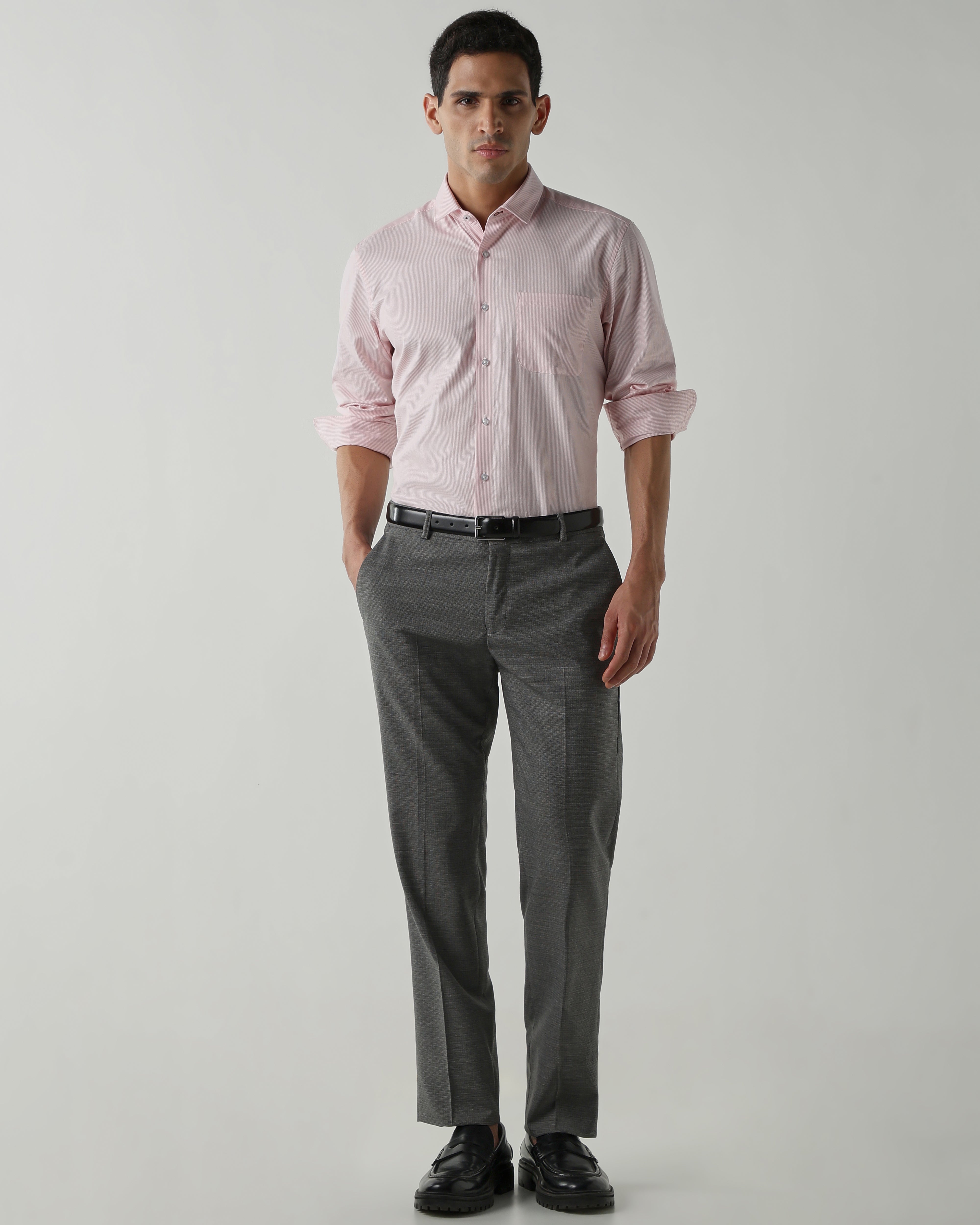 Pink Pure Cotton Shirts for Men | Slim Fit Luxury Wear