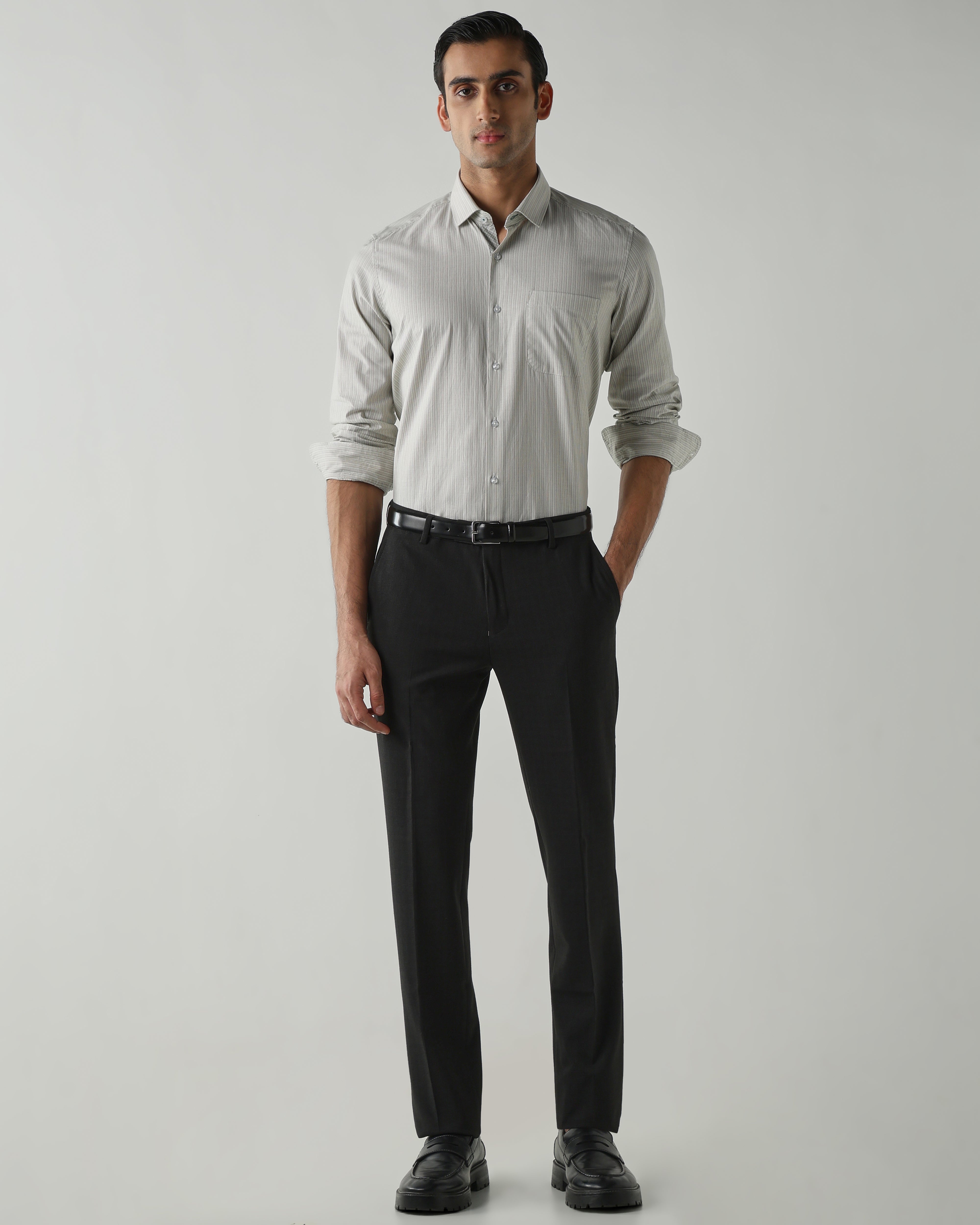 Green Pure Cotton Shirts for Men | Slim Fit Luxury Wear