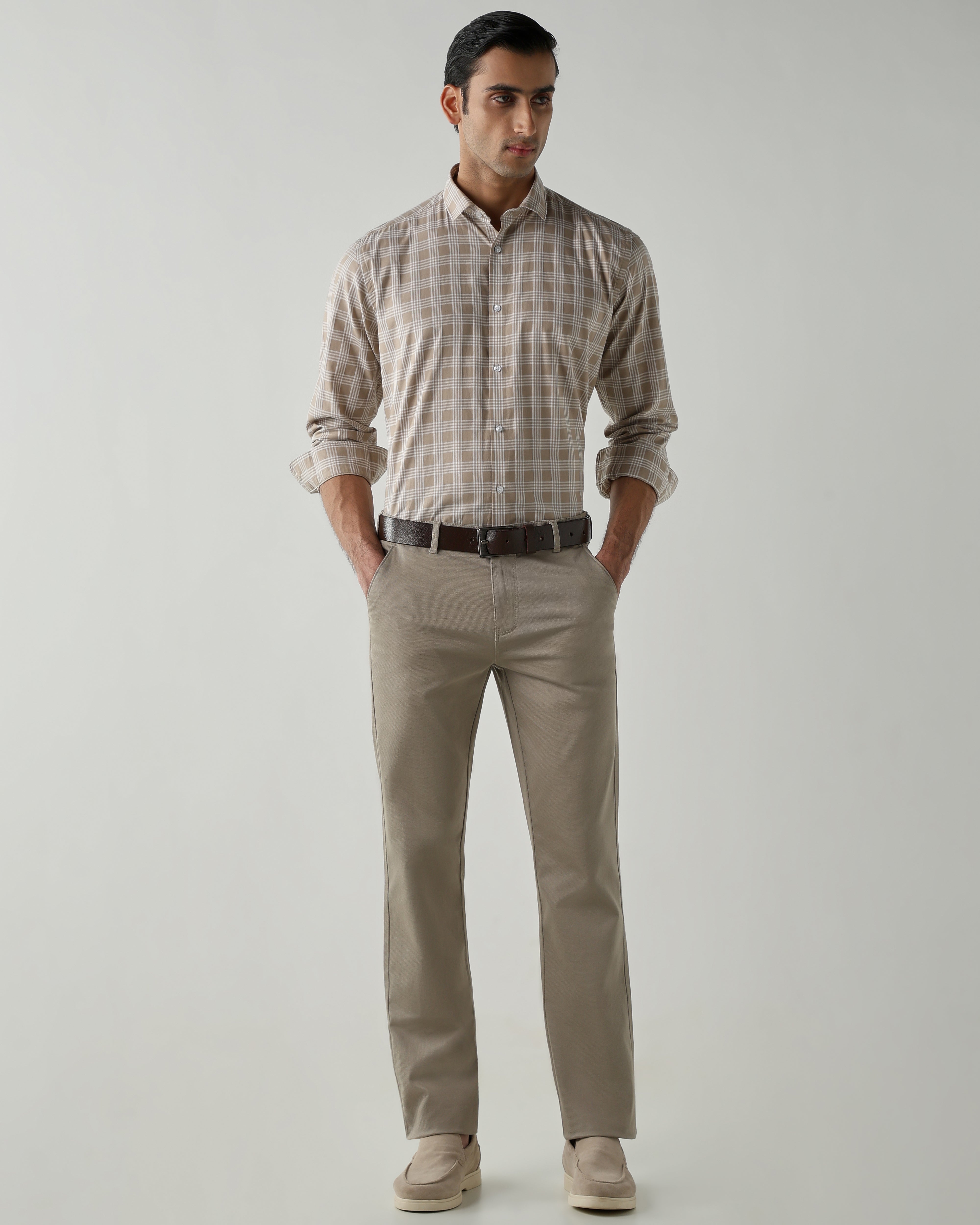 Brown shirts crafted in 100% cotton,
