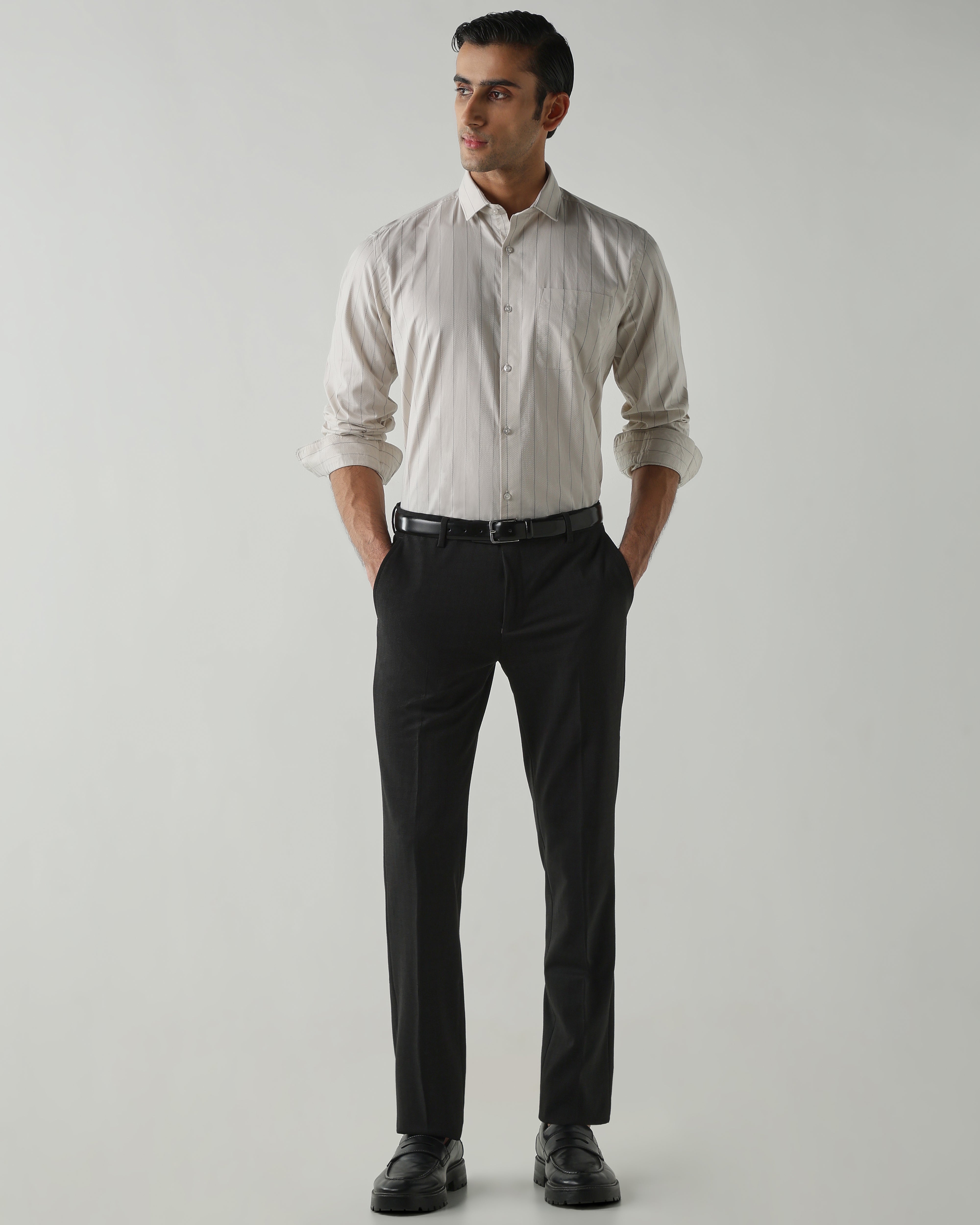 Beige shirts crafted in 100% cotton,