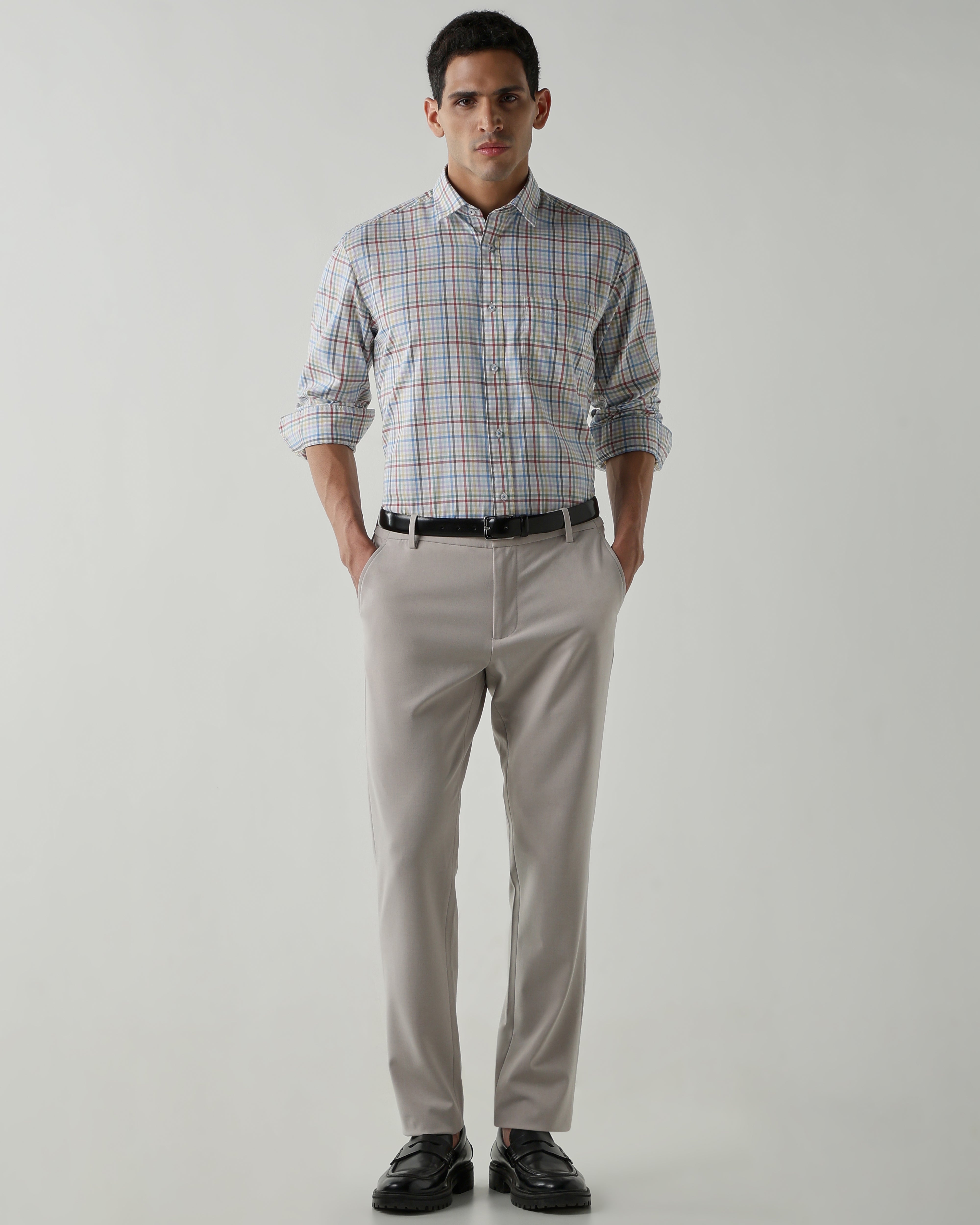 Multi 100% Cotton Checks Shirts For Men | Regular Fit Smart Casual Wear