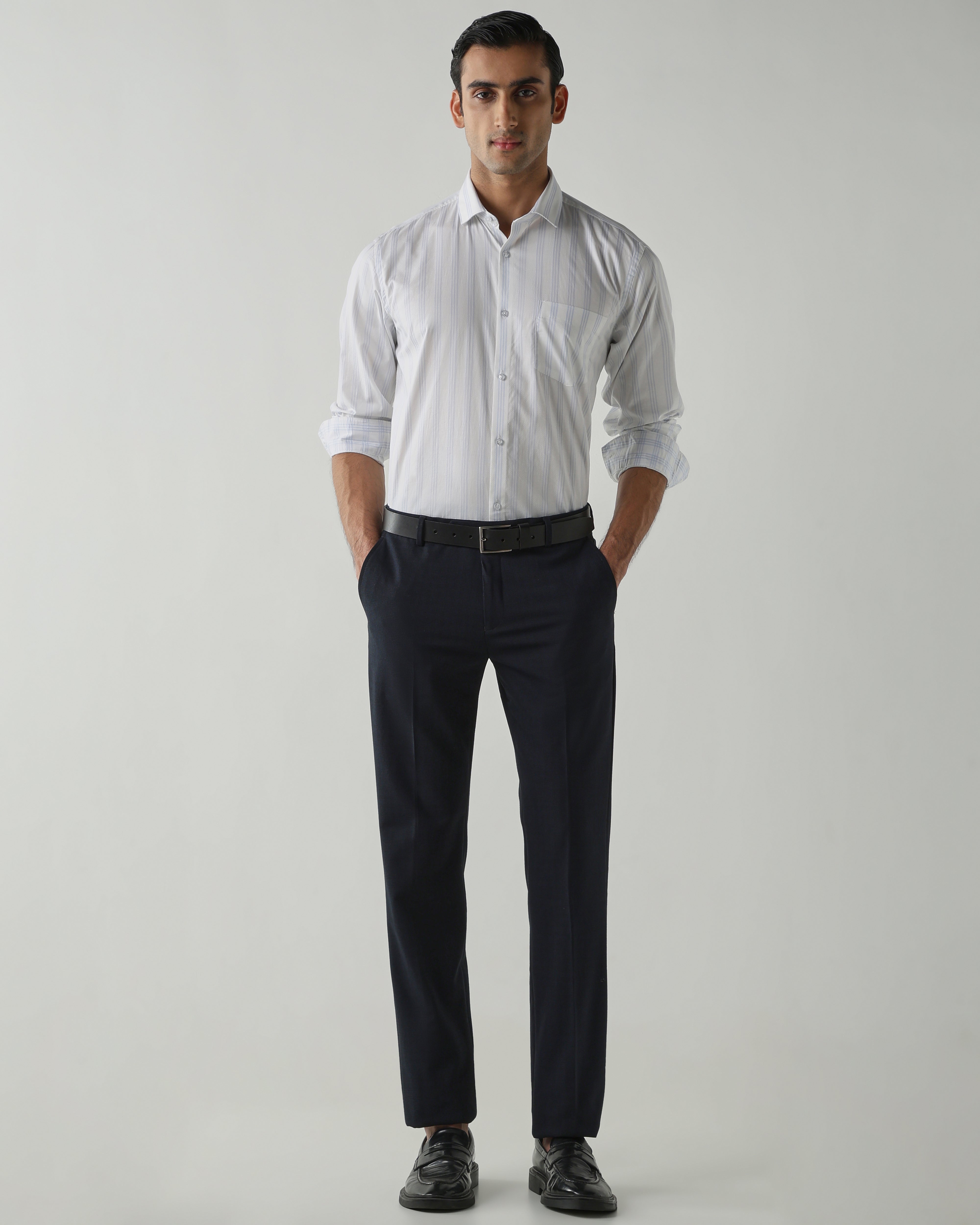 White/Sky Blue shirts crafted in 100% cotton