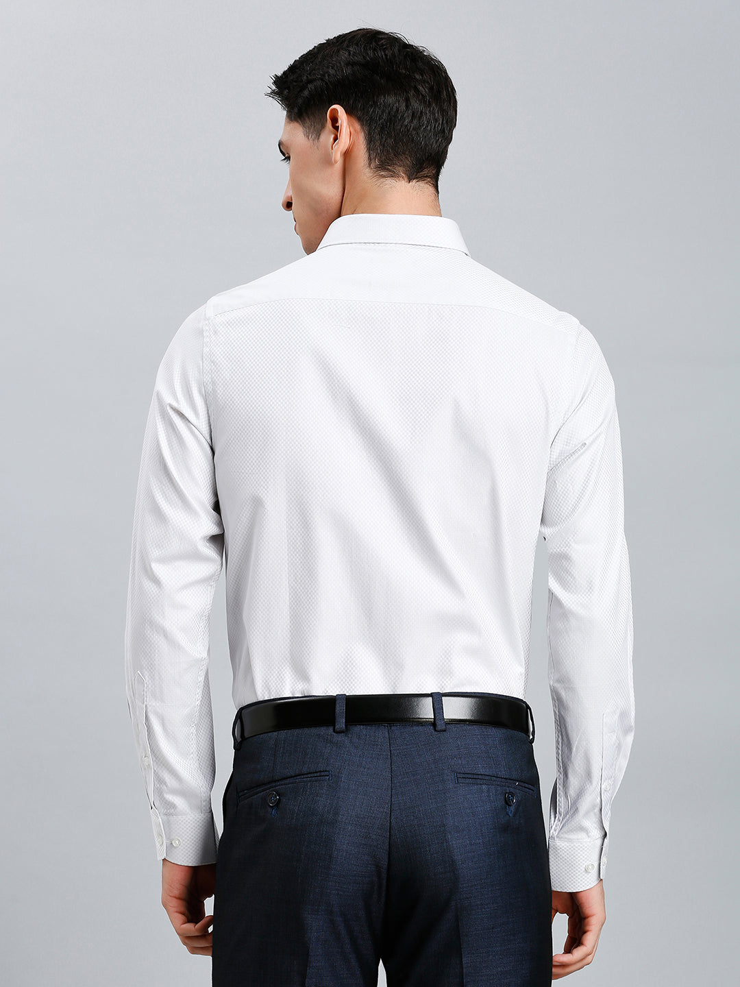 Grey Solid 100% Cotton Slim Fit Formal Full Sleeve Shirt