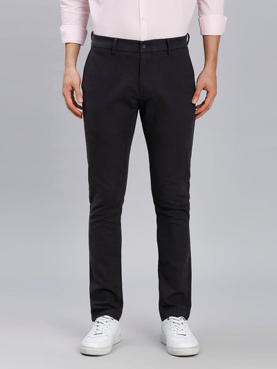 Grey Plain Cotton Elastane Slim Fit Casual Cross Pocket Chino