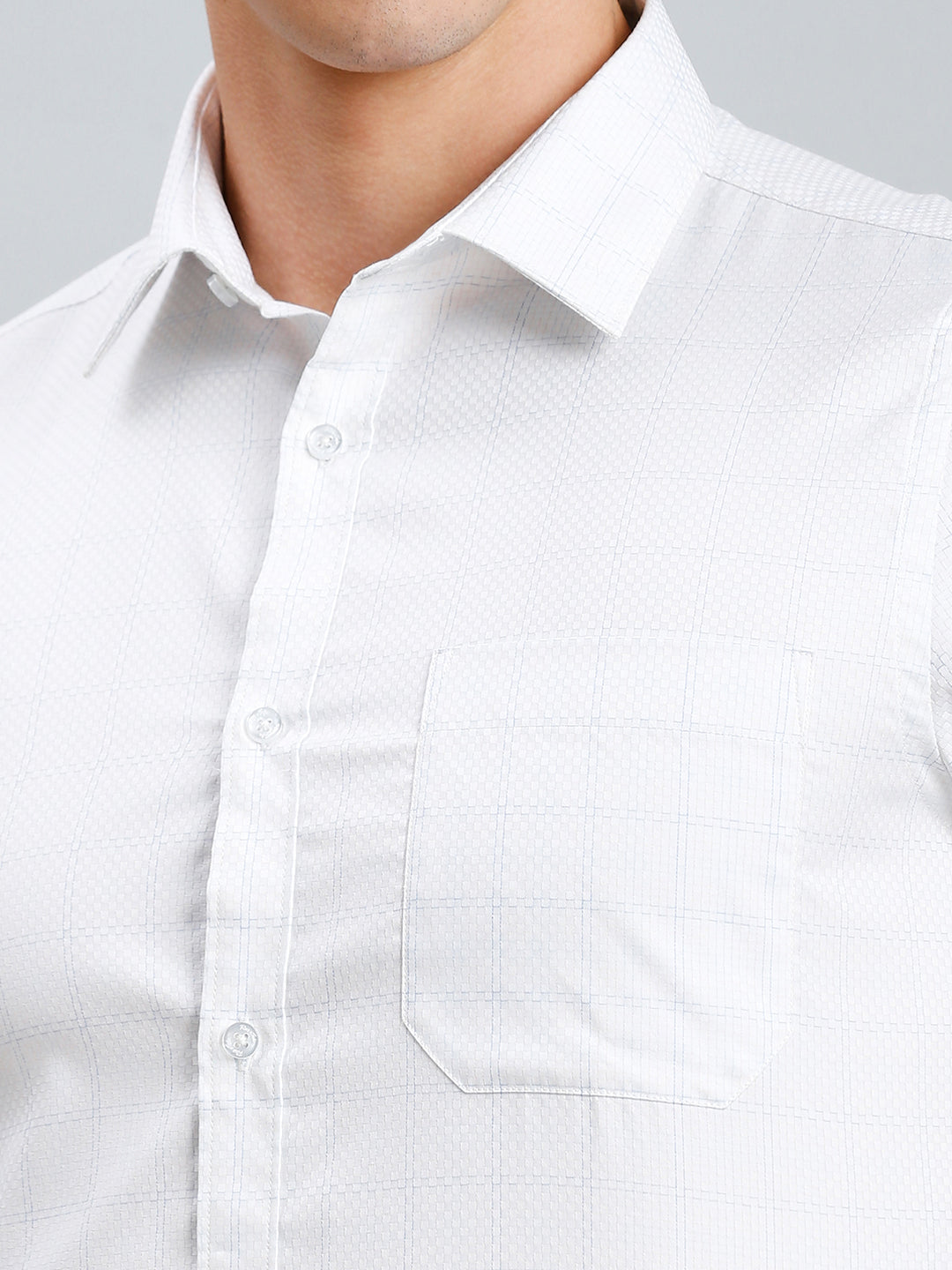 Sky & Pink Dobby Y/D 100% Cotton Regular Fit Formal Half Sleeve Shirt