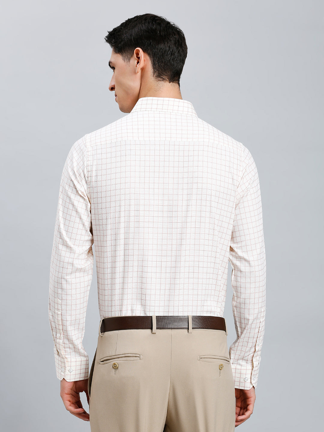 Lime & Pink Checks 100% Cotton Slim Fit Formal Full Sleeve Shirt