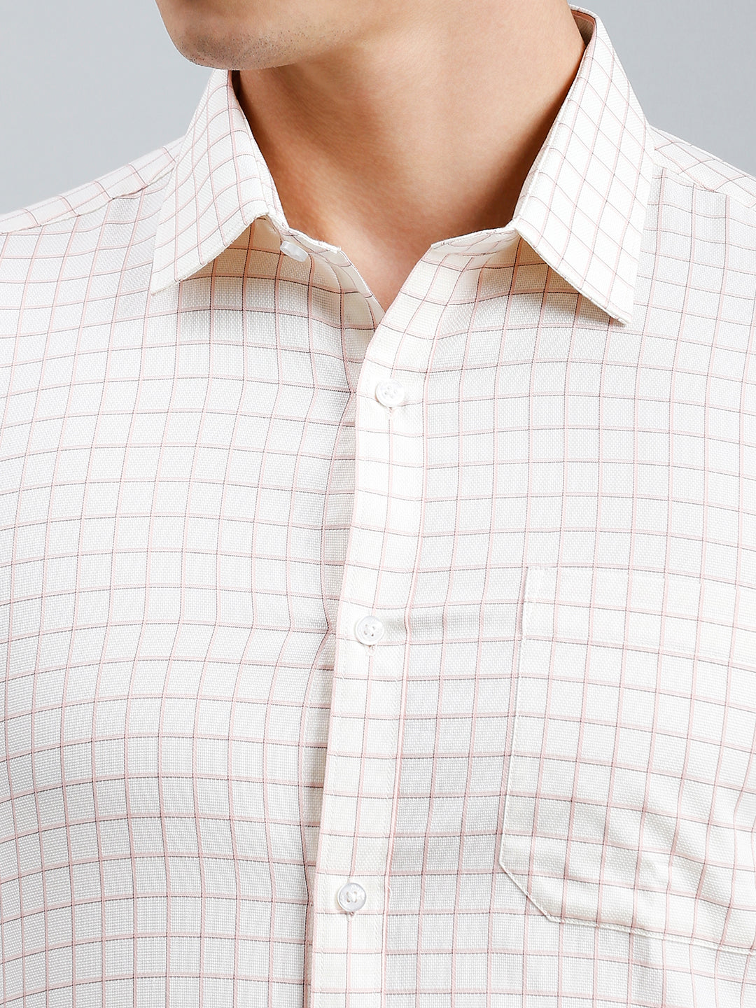 Lime & Pink Checks 100% Cotton Slim Fit Formal Full Sleeve Shirt