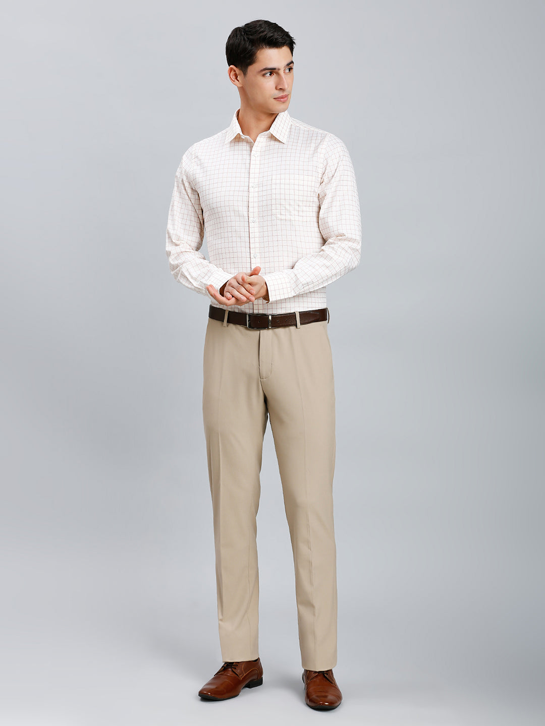 Lime & Pink Checks 100% Cotton Slim Fit Formal Full Sleeve Shirt
