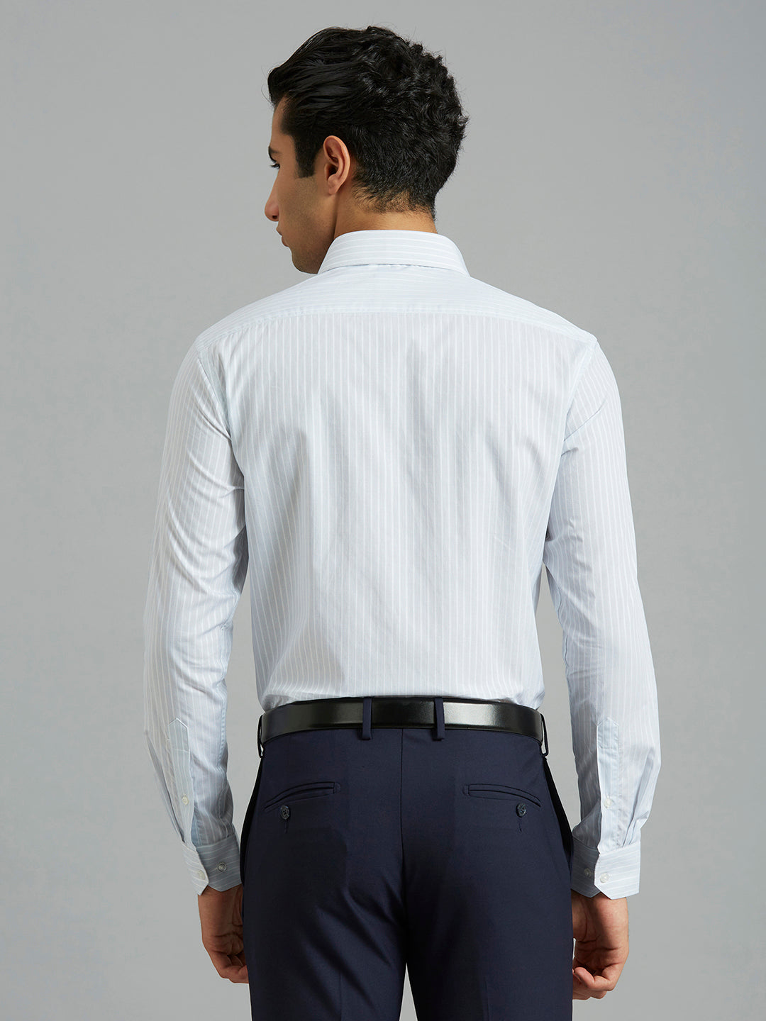 Best Men's White & Blue Checks Pima Cotton Regular Fit Formal Full Sleeve Shirt