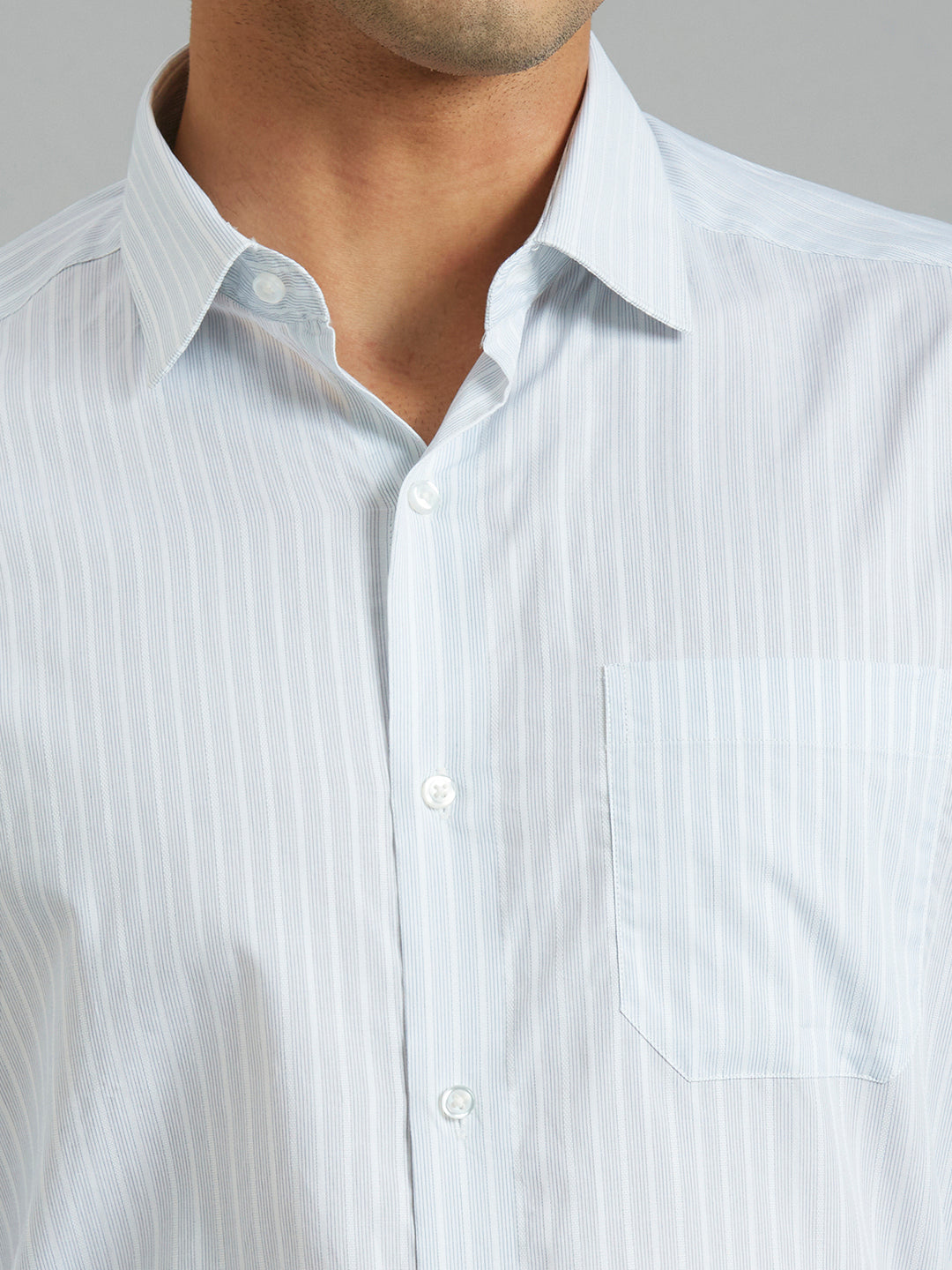 Best Men's White & Blue Checks Pima Cotton Regular Fit Formal Full Sleeve Shirt