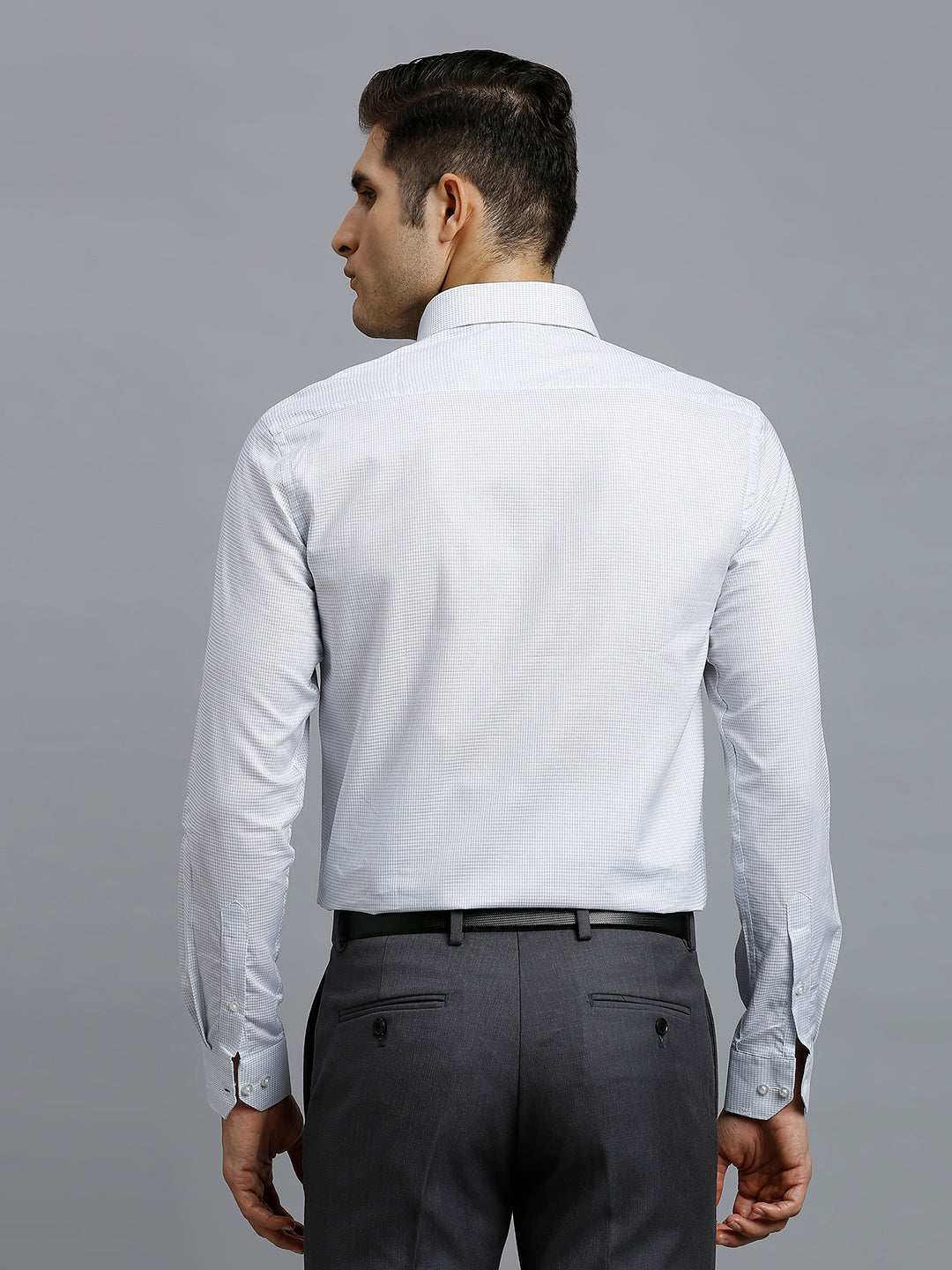 White & Blue Checks Pima Cotton Regular Fit Formal Full Sleeve Shirt