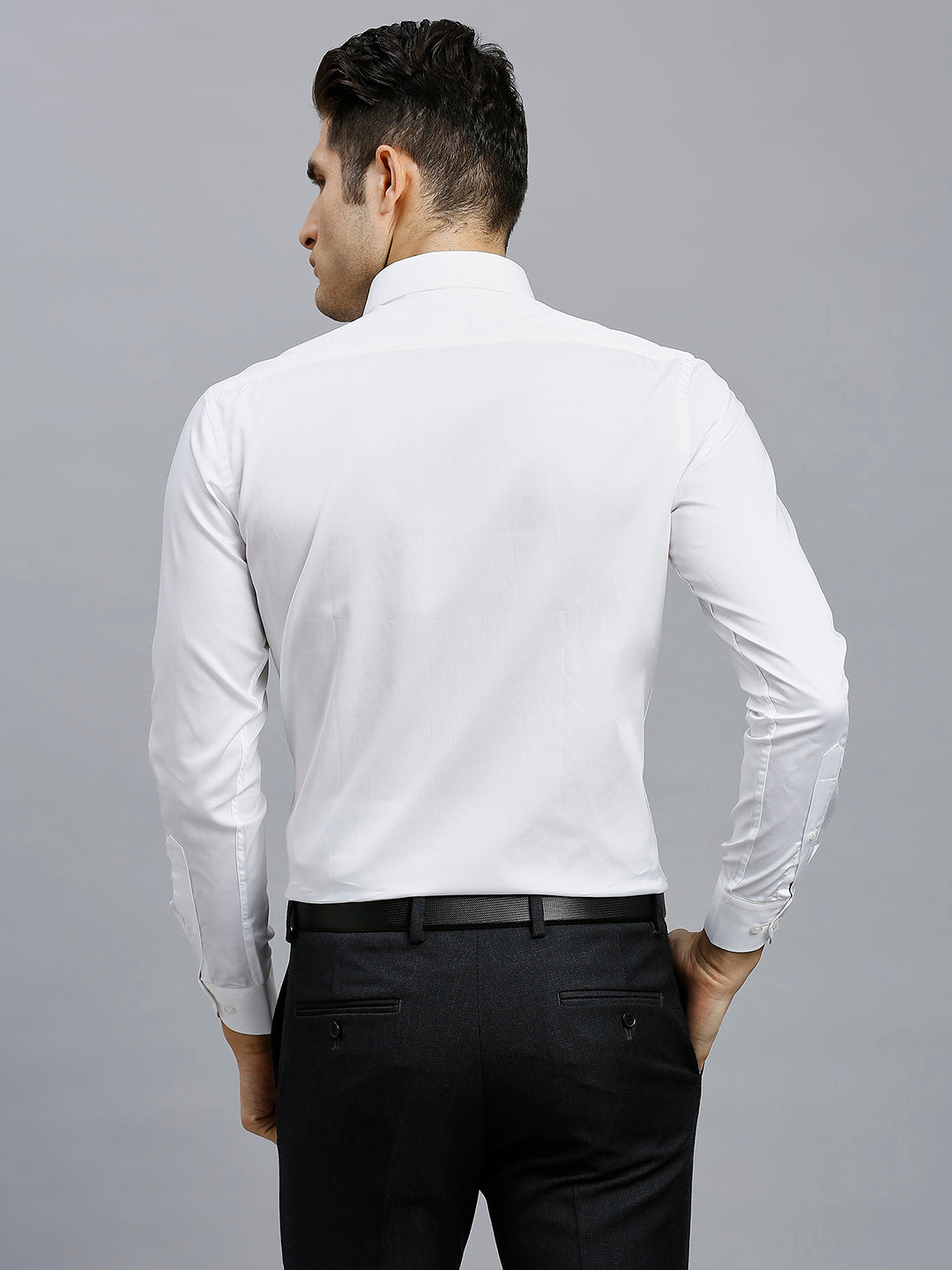 White Solid Pima Cotton Regular Fit Formal Full Sleeve Shirt