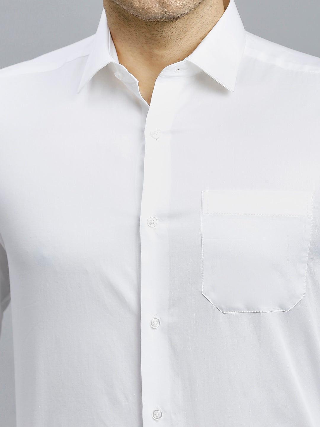 White Solid Pima Cotton Regular Fit Formal Full Sleeve Shirt