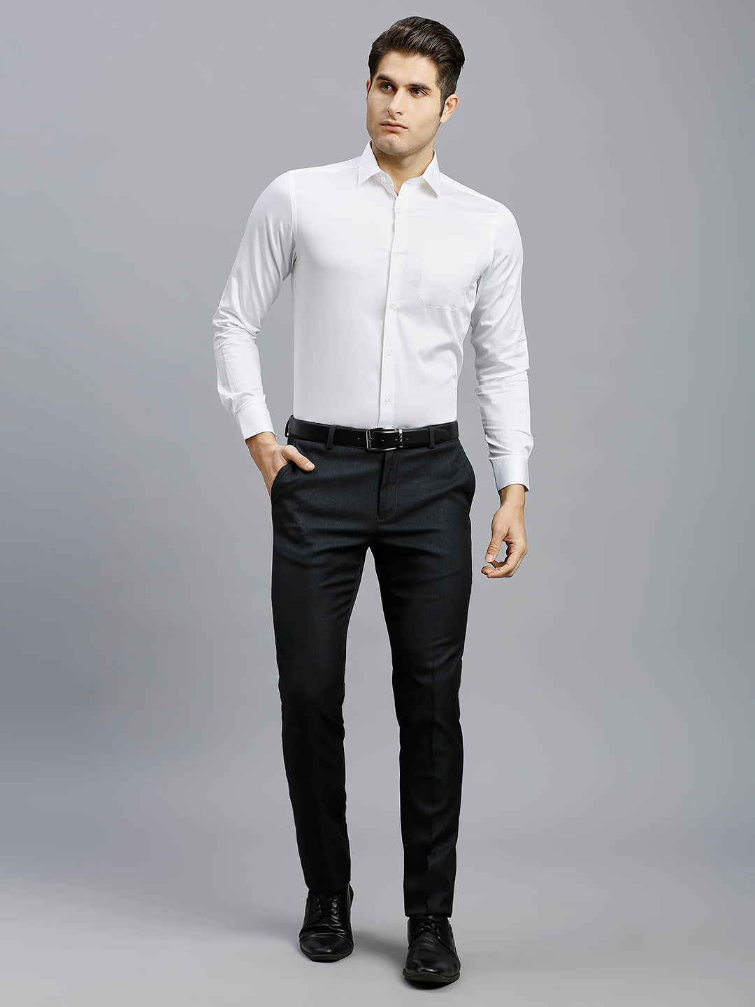 White Solid Pima Cotton Regular Fit Formal Full Sleeve Shirt