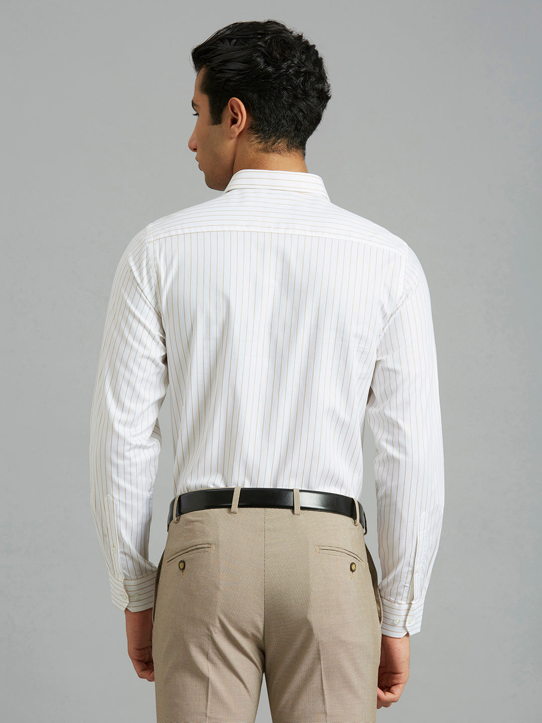 White-Beige 100% Cotton Slim fit Formal Full sleeve Shirts