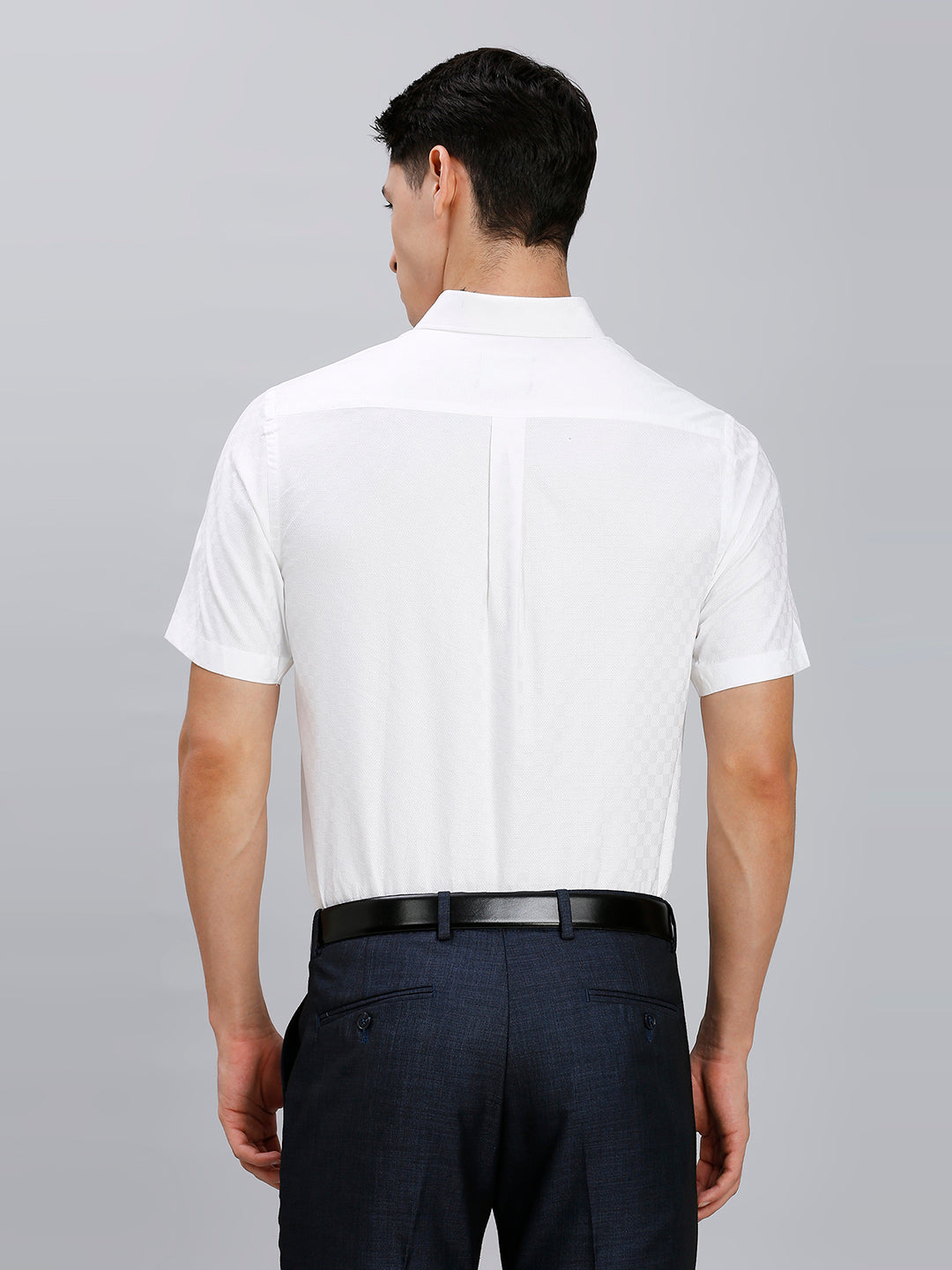 Classic White Solid 100% Cotton Regular Fit Formal Half Sleeve Shirt