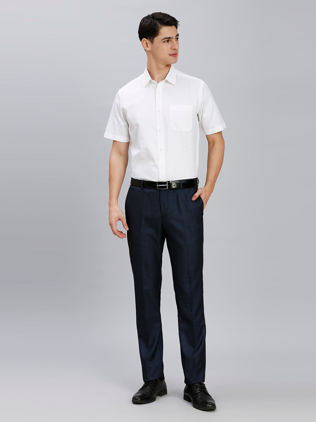 Classic White Solid 100% Cotton Regular Fit Formal Half Sleeve Shirt