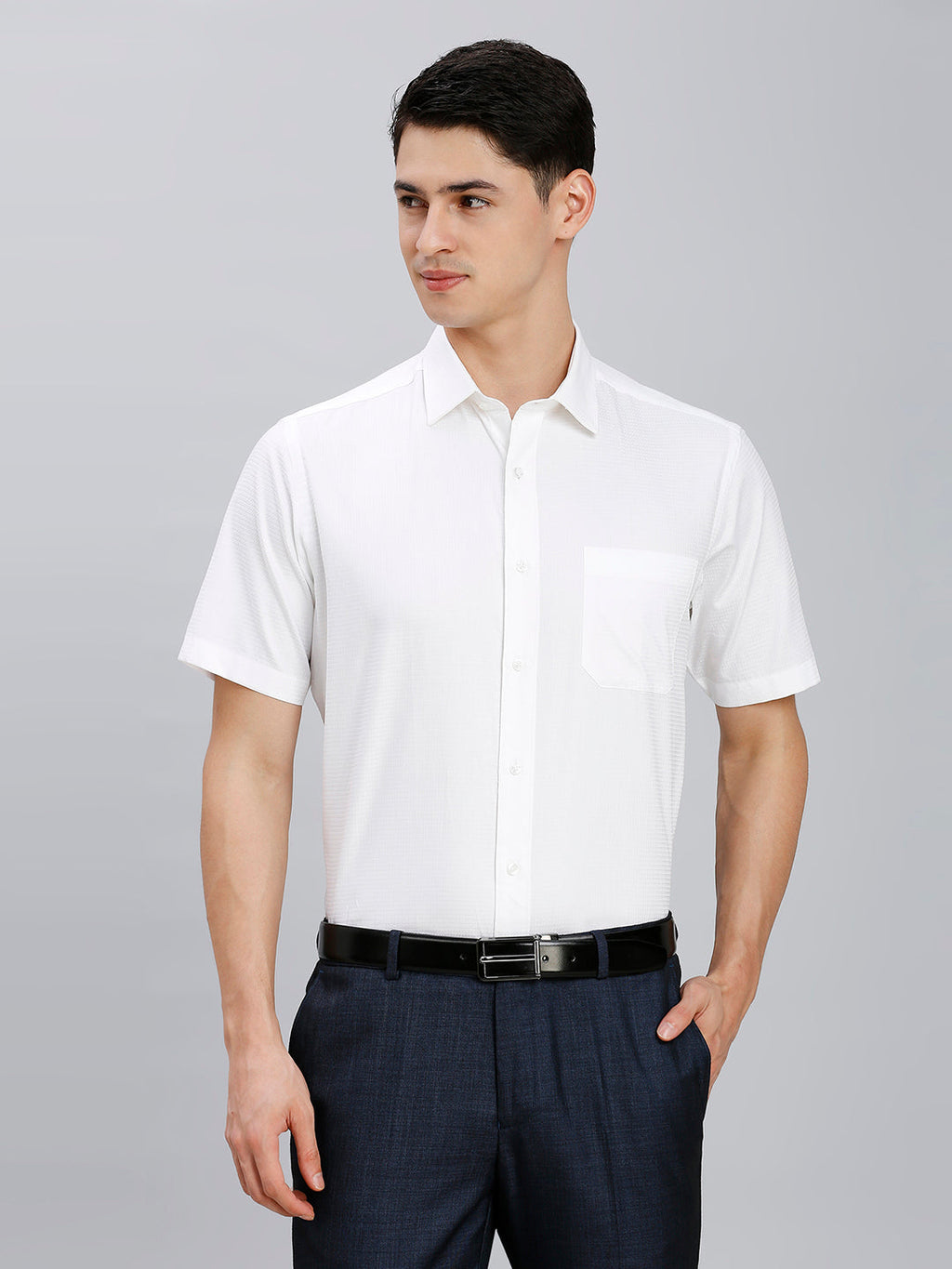 Men'S Cotton Half Sleeves Solid Formal Shirts