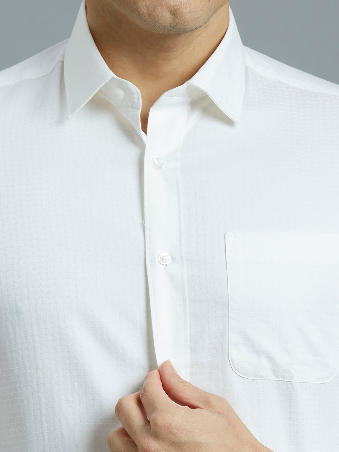 Premium White Solid 100% Cotton Regular Fit Formal Full Sleeve Shirt
