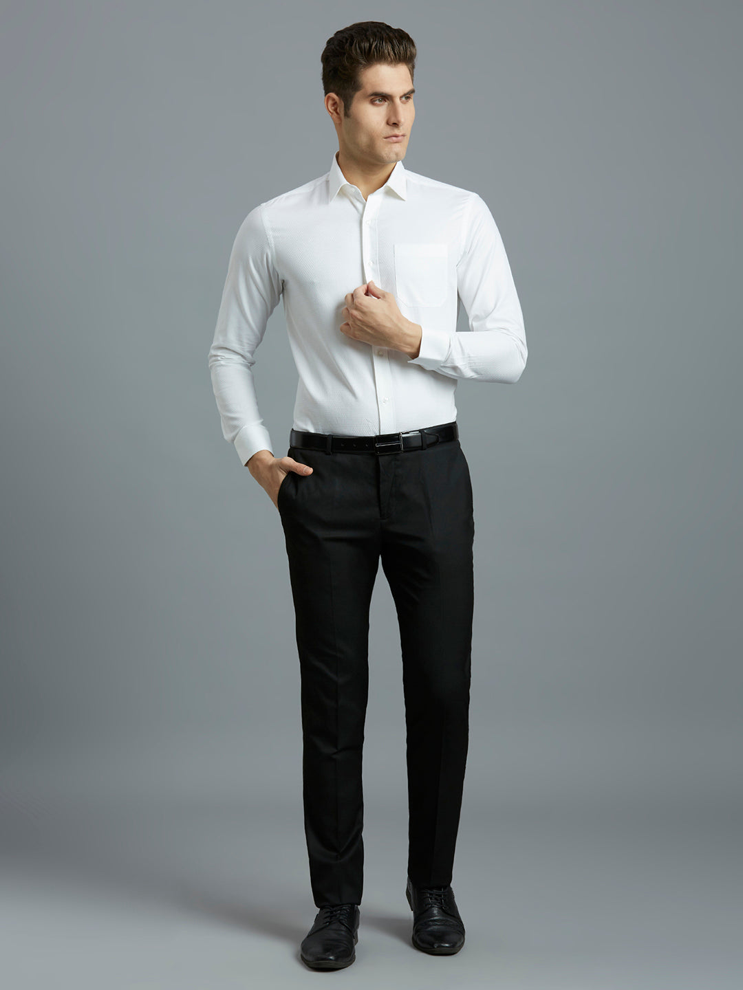 Timeless White Solid 100% Cotton Regular Fit Formal Full Sleeve Shirt