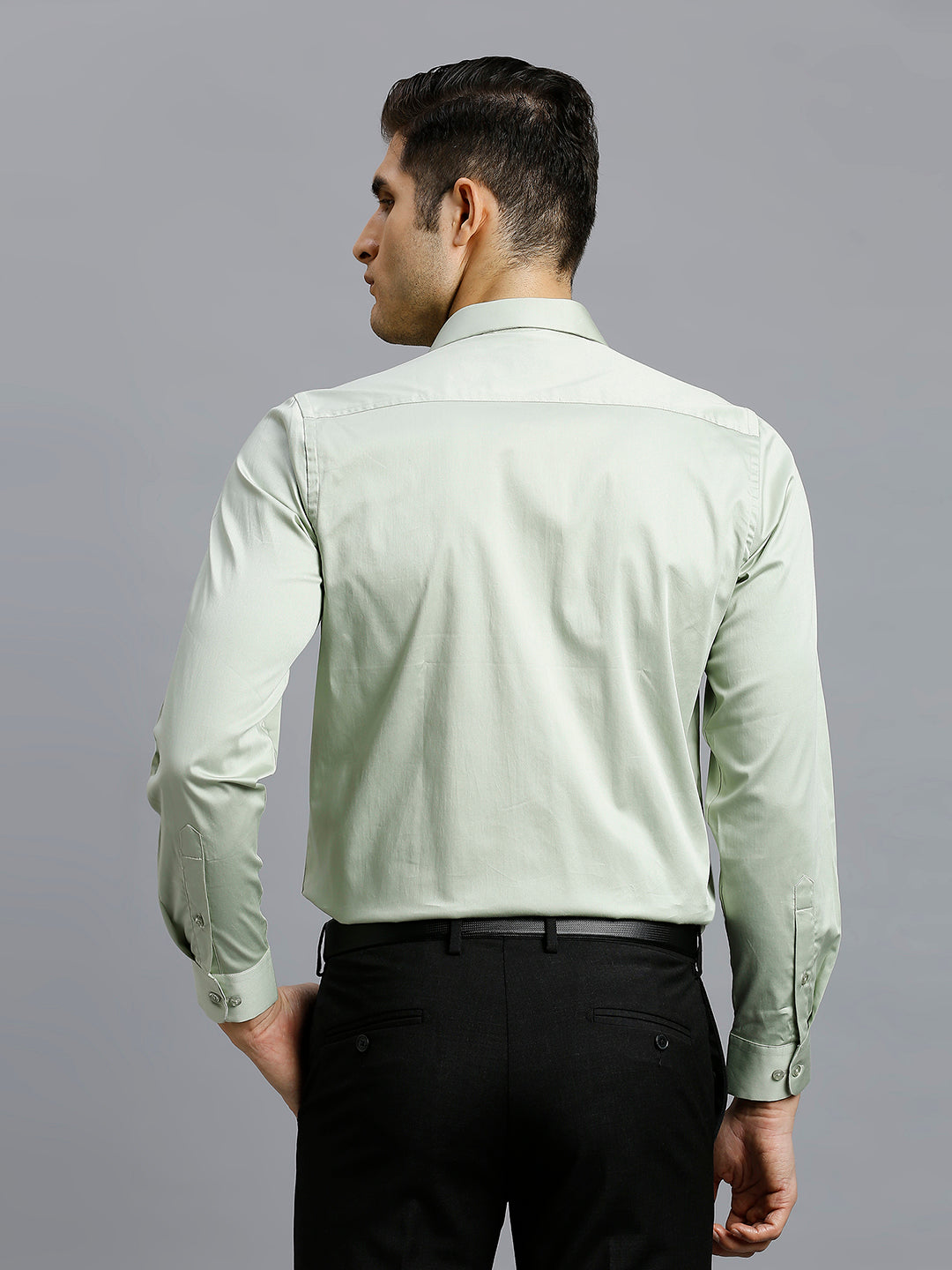 Pista Solid 60'S Satin Lycra Slim Fit Formal Full Sleeve Shirt