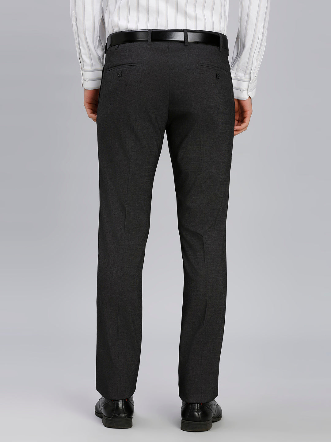 Rust Plain Poly Viscose Elastane Auto Fit Formal Cross Pocket Trouser