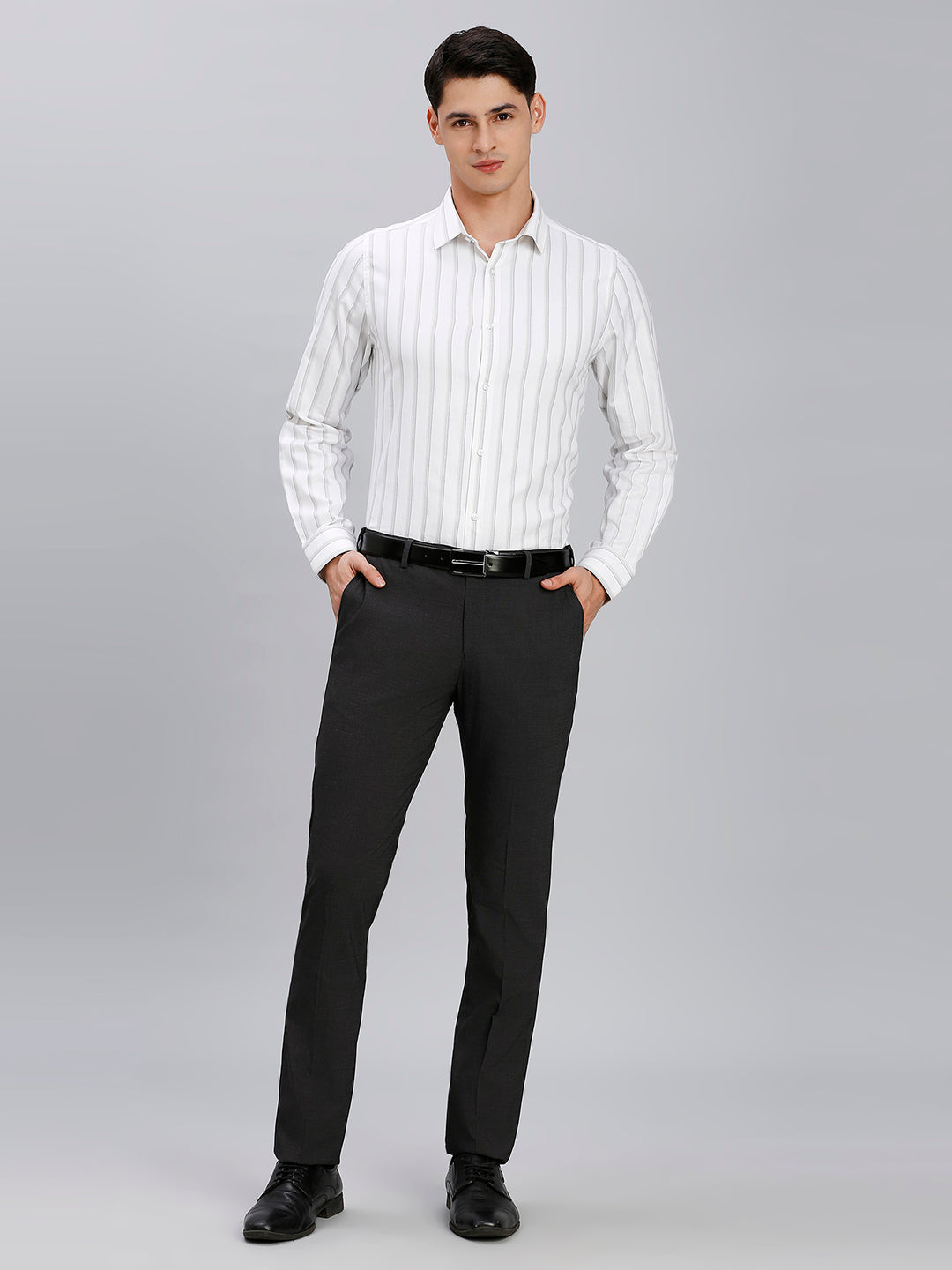 Rust Plain Poly Viscose Elastane Auto Fit Formal Cross Pocket Trouser