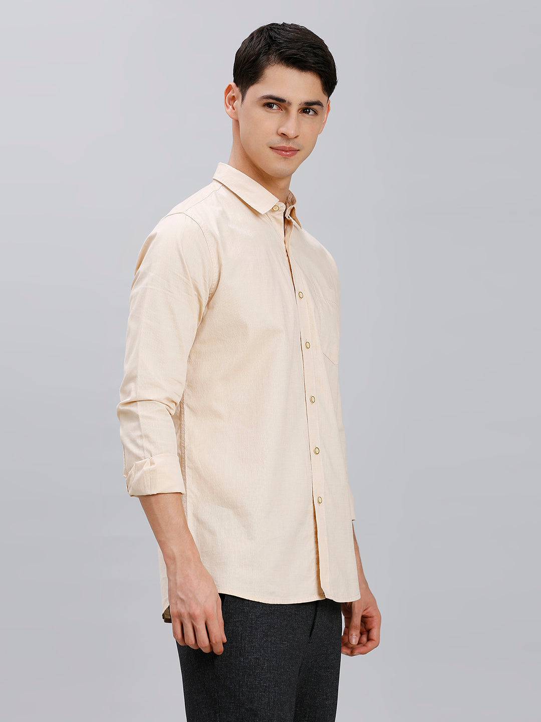 Biscuit Fil A Fil 100% Cotton Slim Fit Casual Full Sleeve Shirt