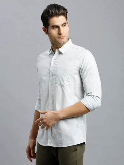 Men's Pure Cotton Checks Slim Fit Full Sleeve Casual Shirt - White