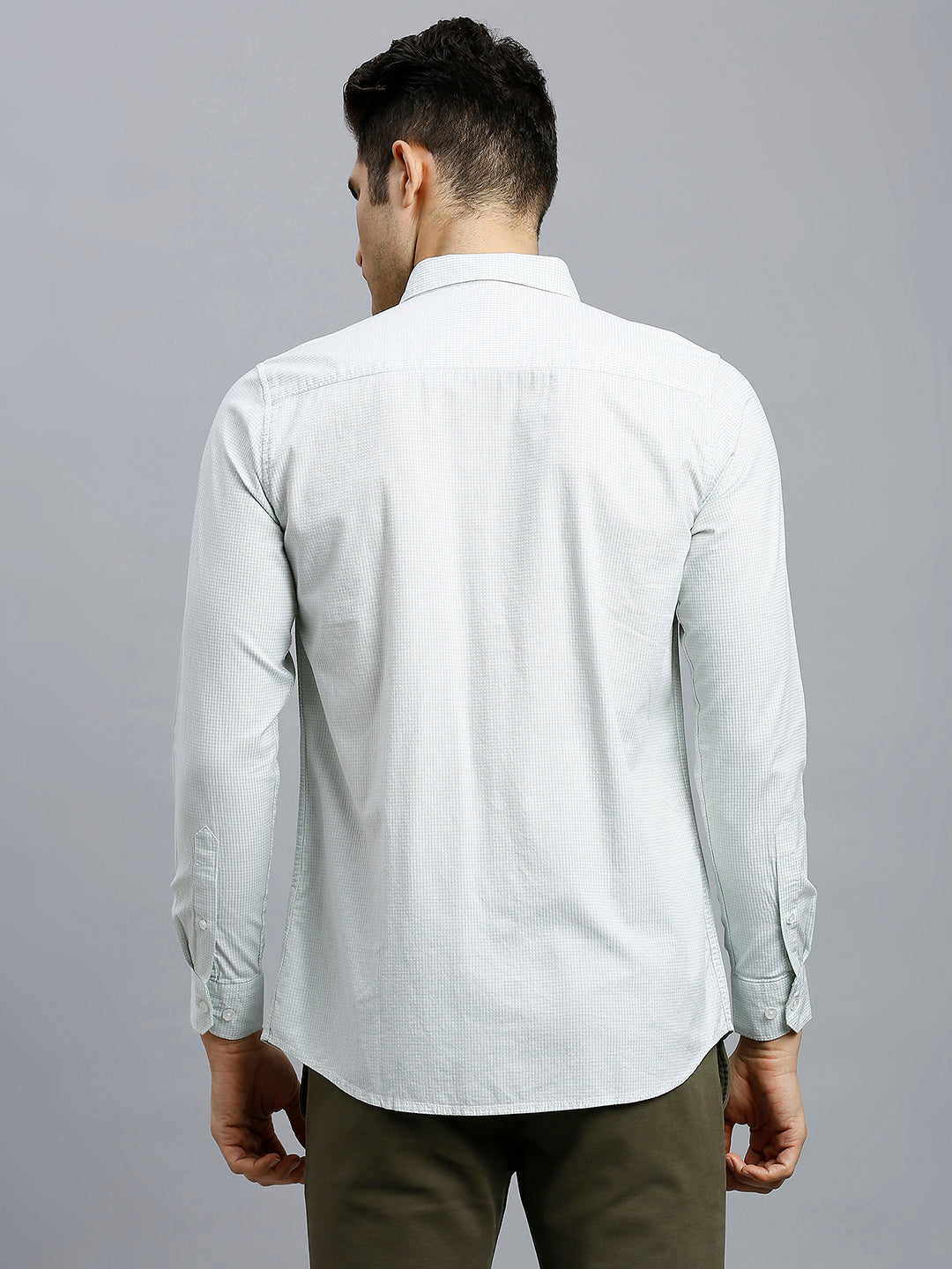 White & Moss Checks 100% Cotton Slim Fit Casual Full Sleeve Shirt