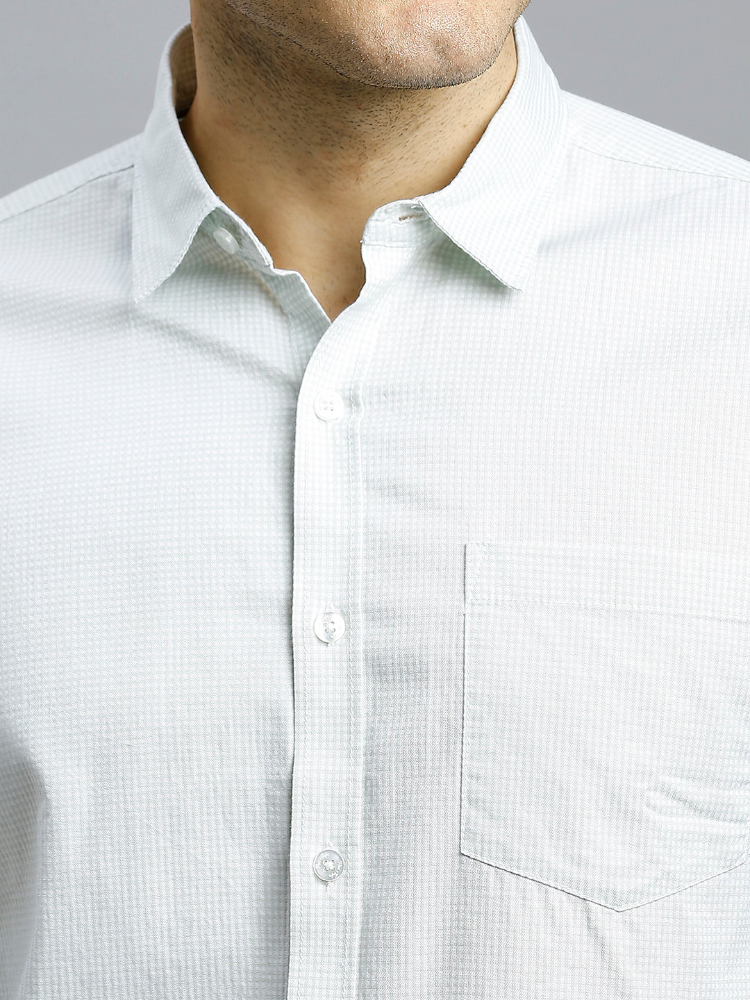 White & Moss Checks 100% Cotton Slim Fit Casual Full Sleeve Shirt