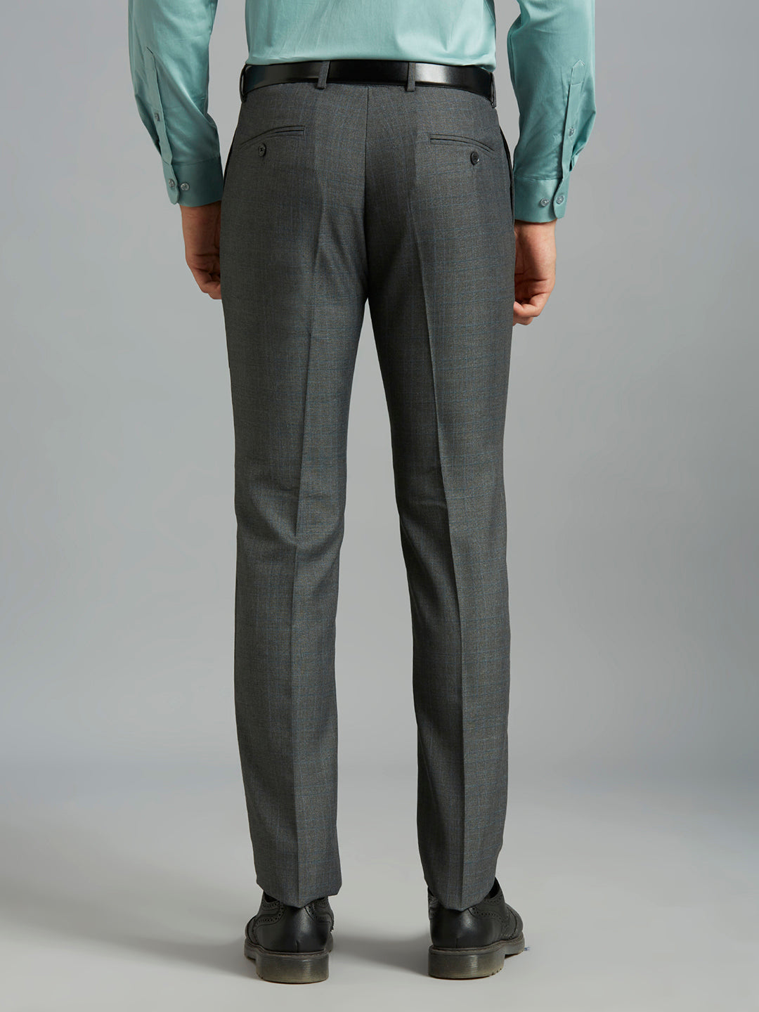 Black Plain Poly Viscose Tailor Fit Formal Cross Pocket Trouser