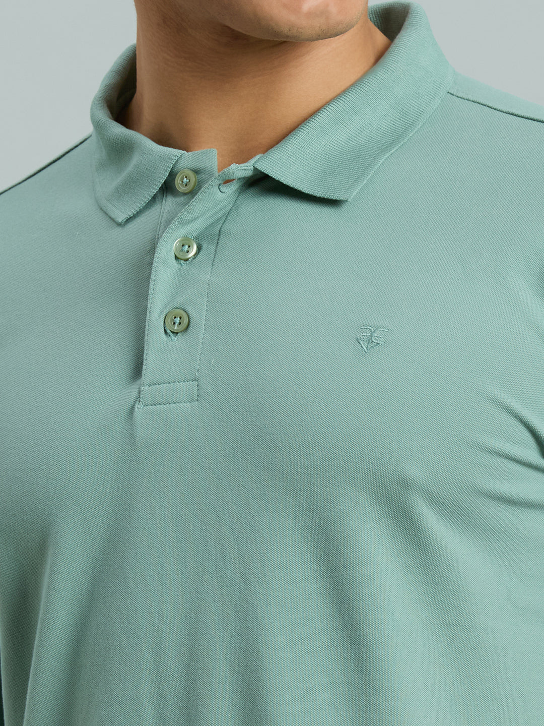 Green Fig Pq Cotton Spandex Slim Fit Casual Half Sleeve T-Shirt