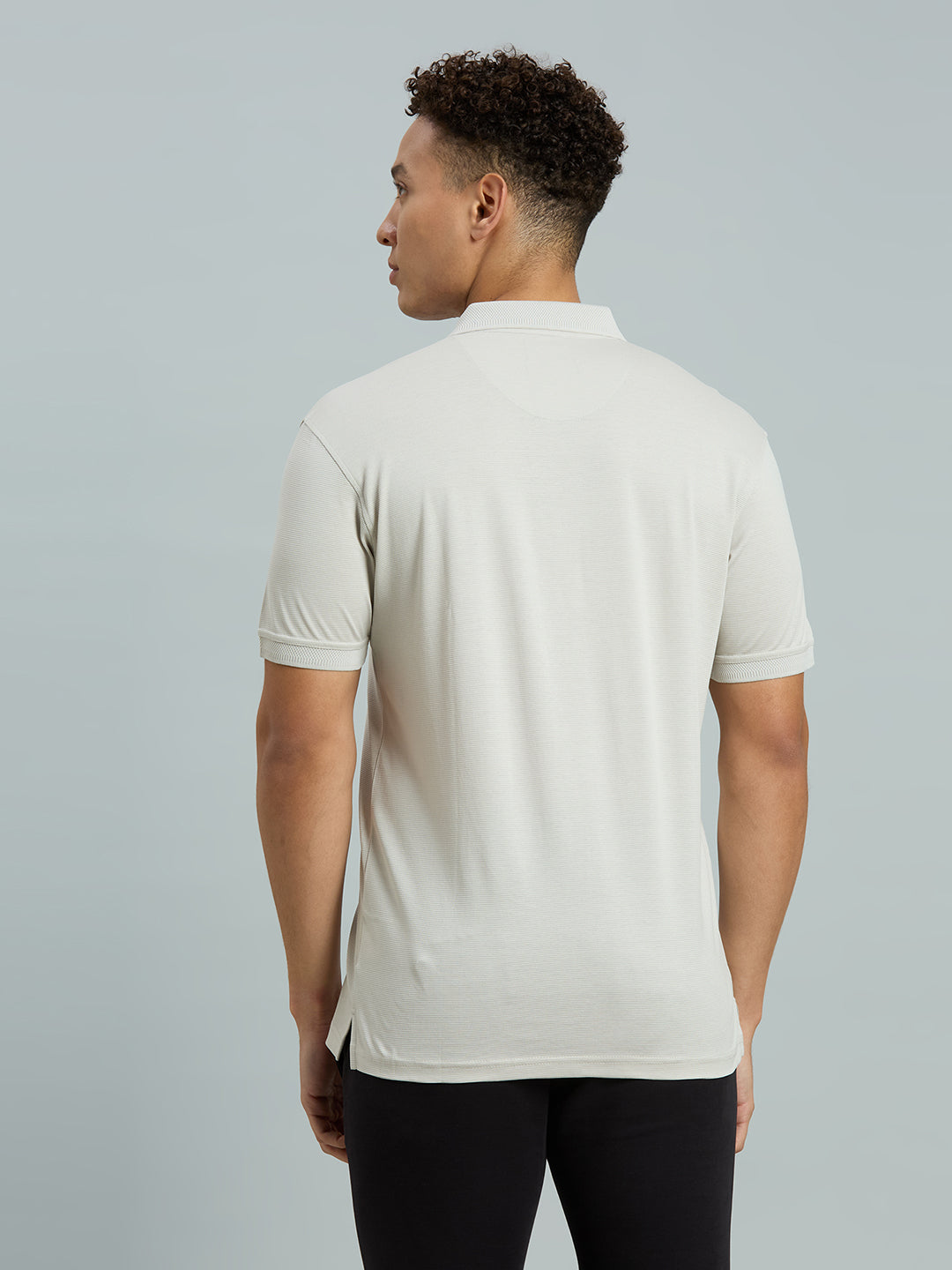 Ultimate Comfort Oyster Jacquard 100% Cotton Slim Fit Casual Half Sleeve T-Shirt