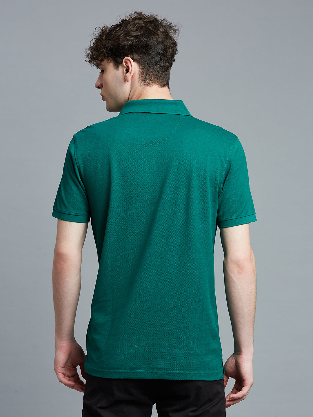 Dark Green Pq 100% Cotton Slim Fit Casual Half Sleeve T-Shirts
