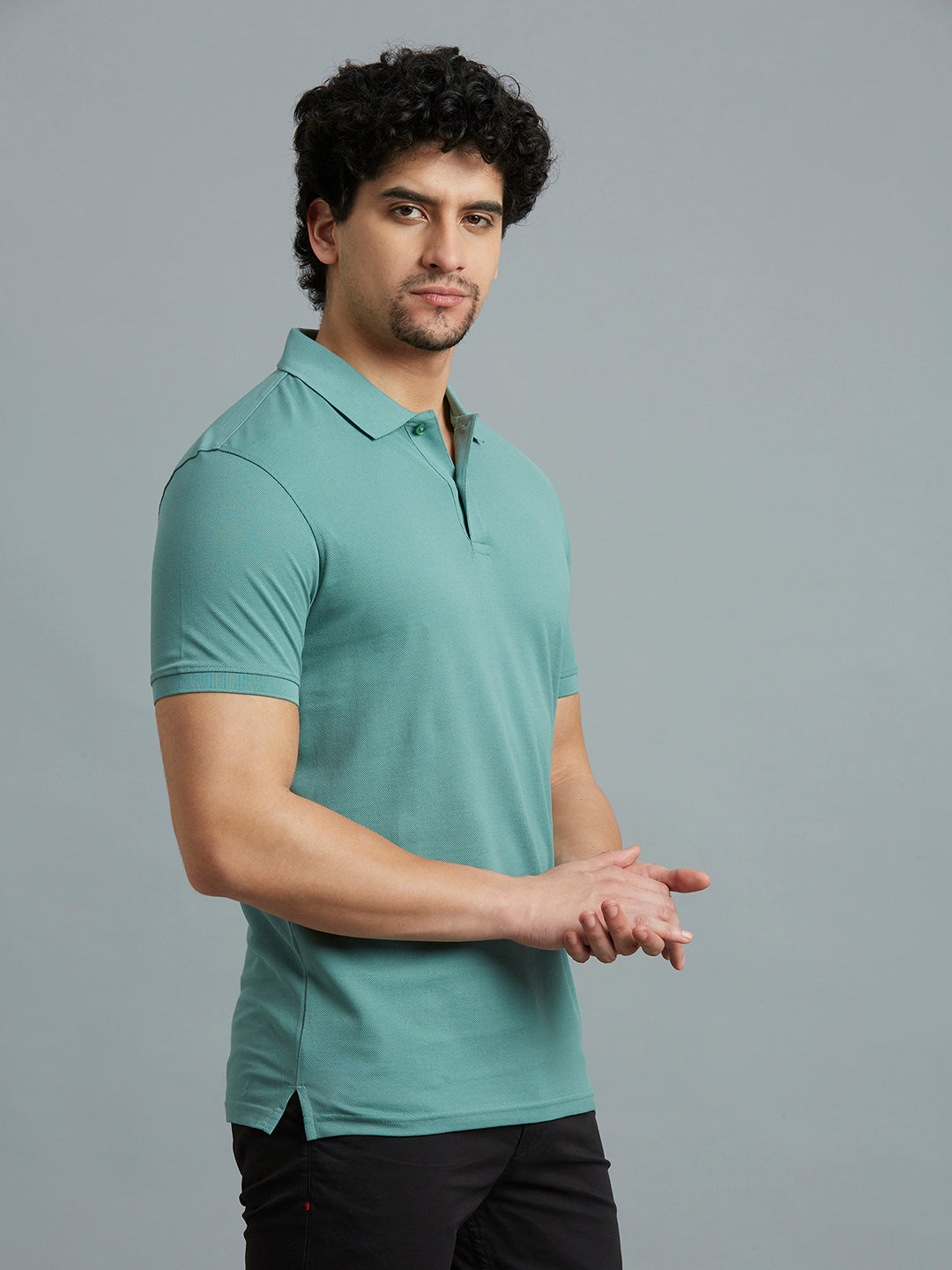 Mint Pq 100% Cotton Slim Fit Casual Half Sleeve T-Shirt