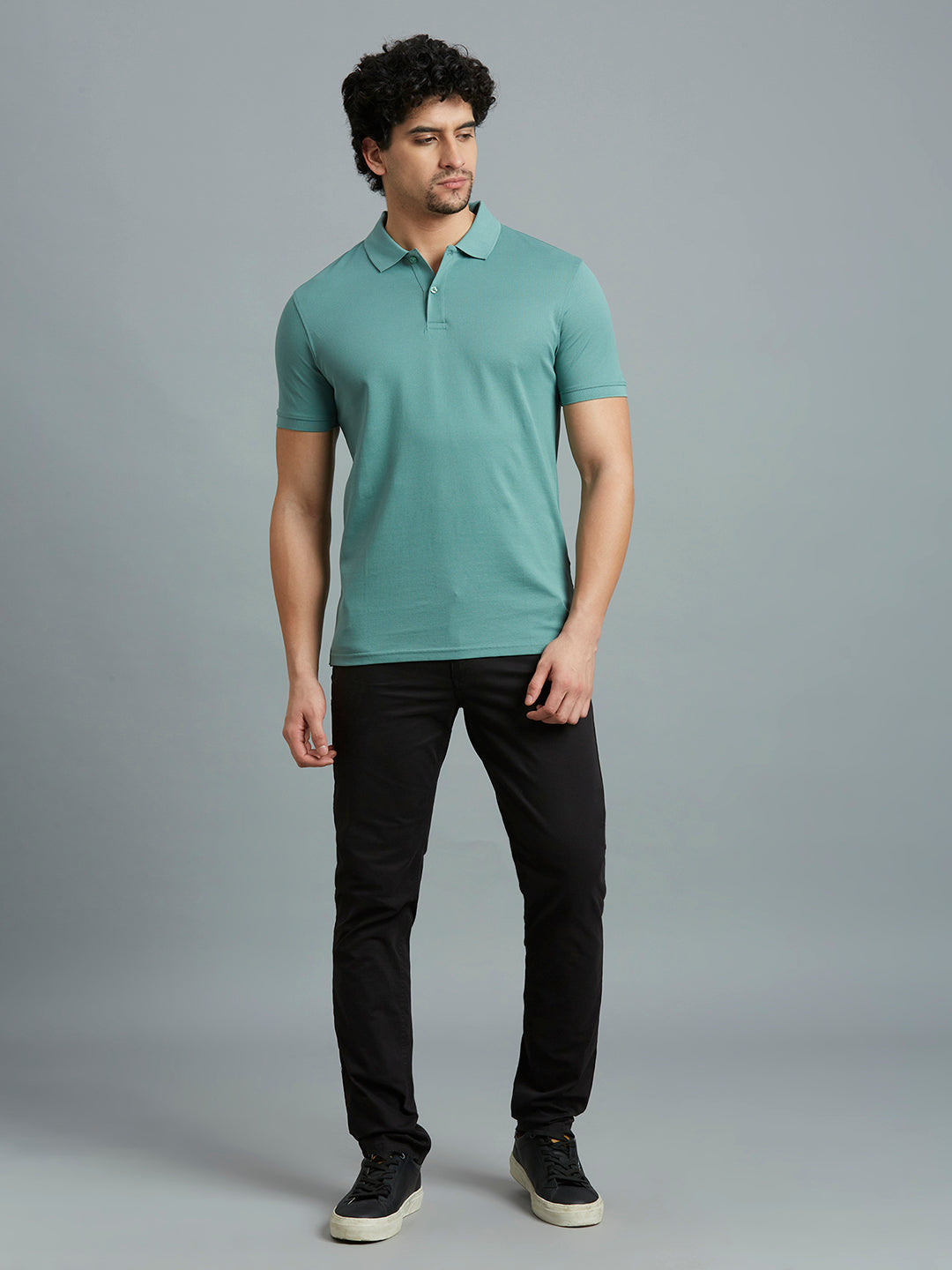 Mint Pq 100% Cotton Slim Fit Casual Half Sleeve T-Shirt