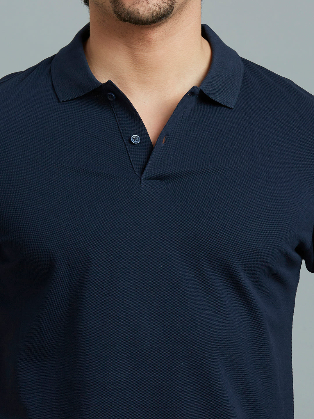 Navy Pq 100% Cotton Slim Fit Casual Half Sleeve T-Shirt