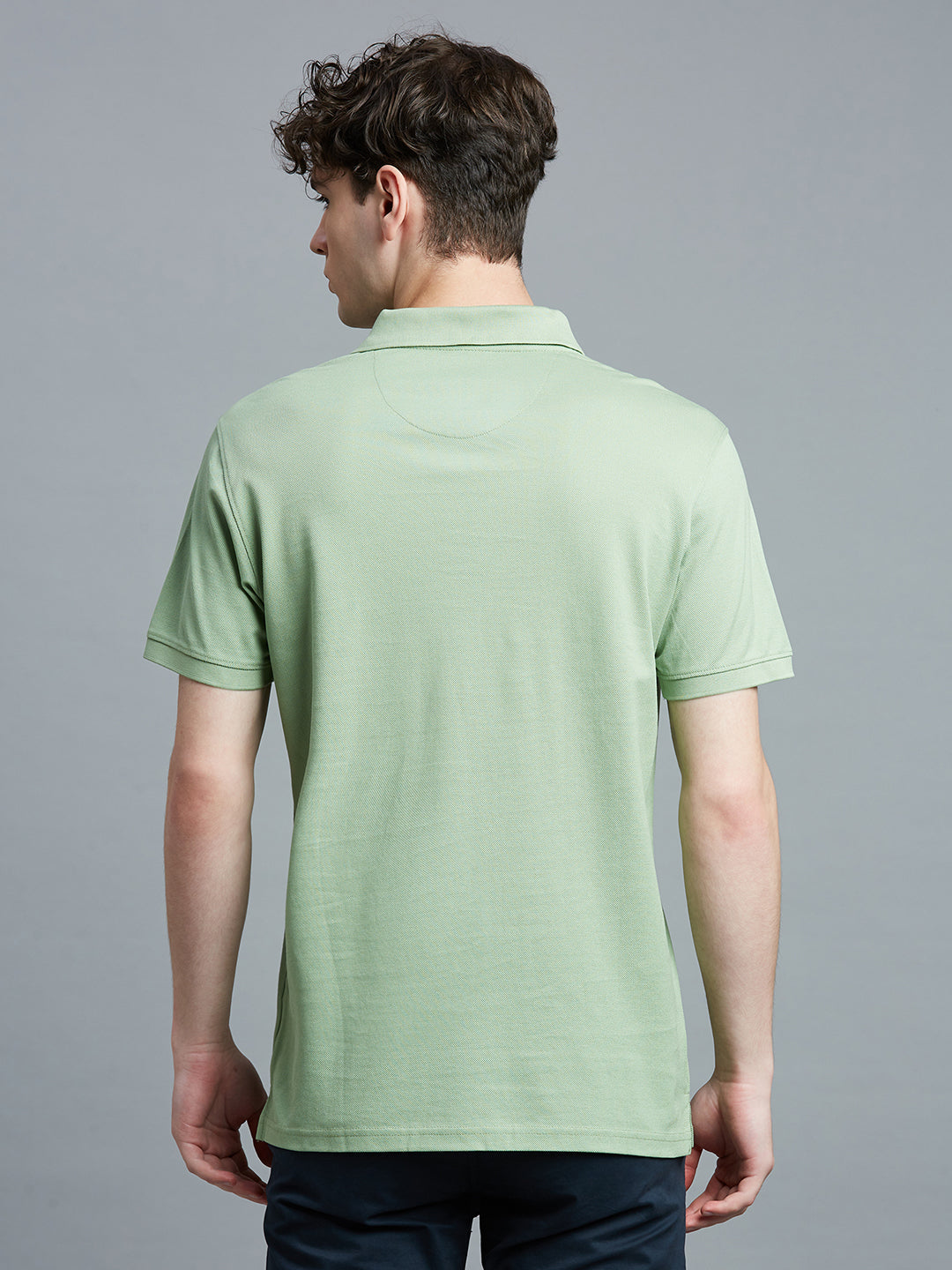 Saga Green Pq 100% Cotton Slim Fit Casual Half Sleeve T-Shirt