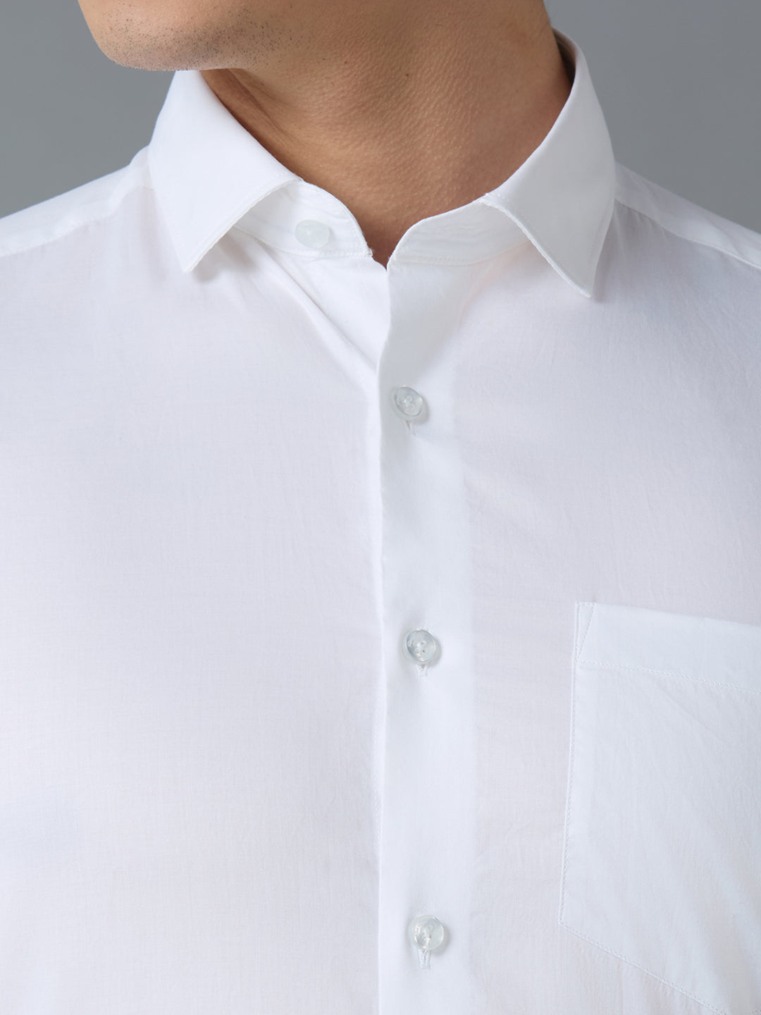 White Solid 100% Cotton Regular Fit Formal Essential Full Sleeve Shirt