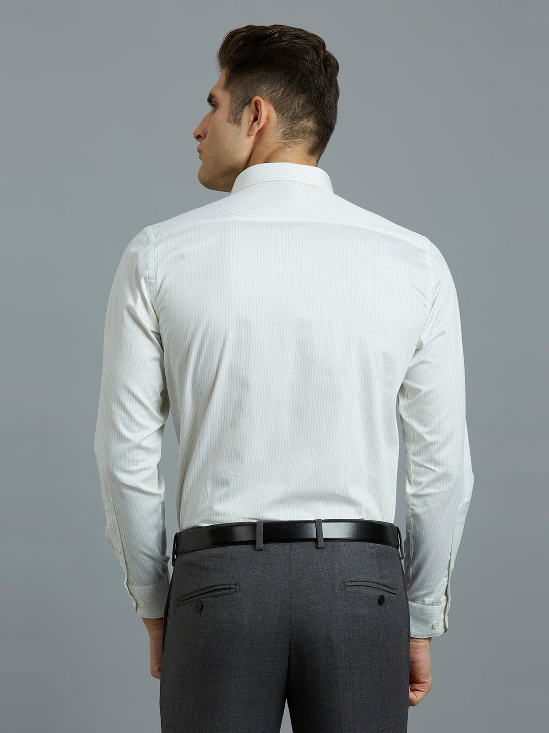 Green Stripe 100% Cotton Regular Fit Formal Full Sleeve Shirt