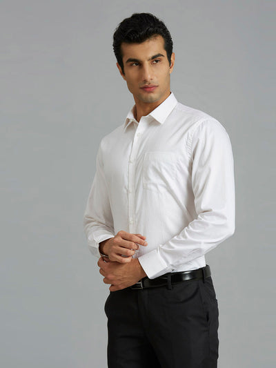 Men's Pure Cotton Stripe Stripe Regular Fit Full Sleeve Formal Shirt - Pink