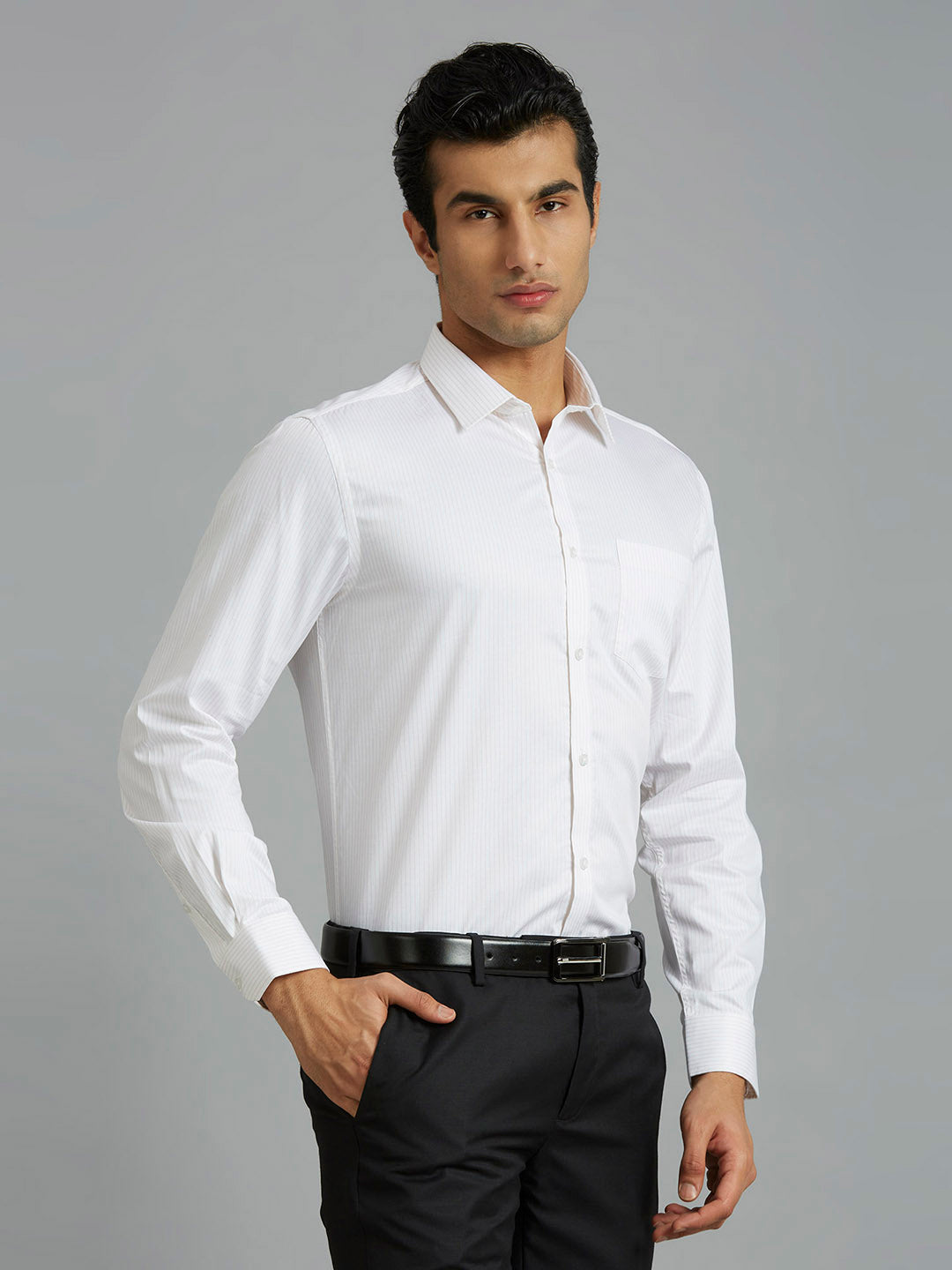 Pink Stripe 100% Cotton Regular Fit Formal Full Sleeve Shirt