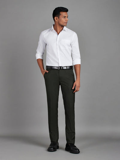 Olive Green Menswear Bottomwear Trousers