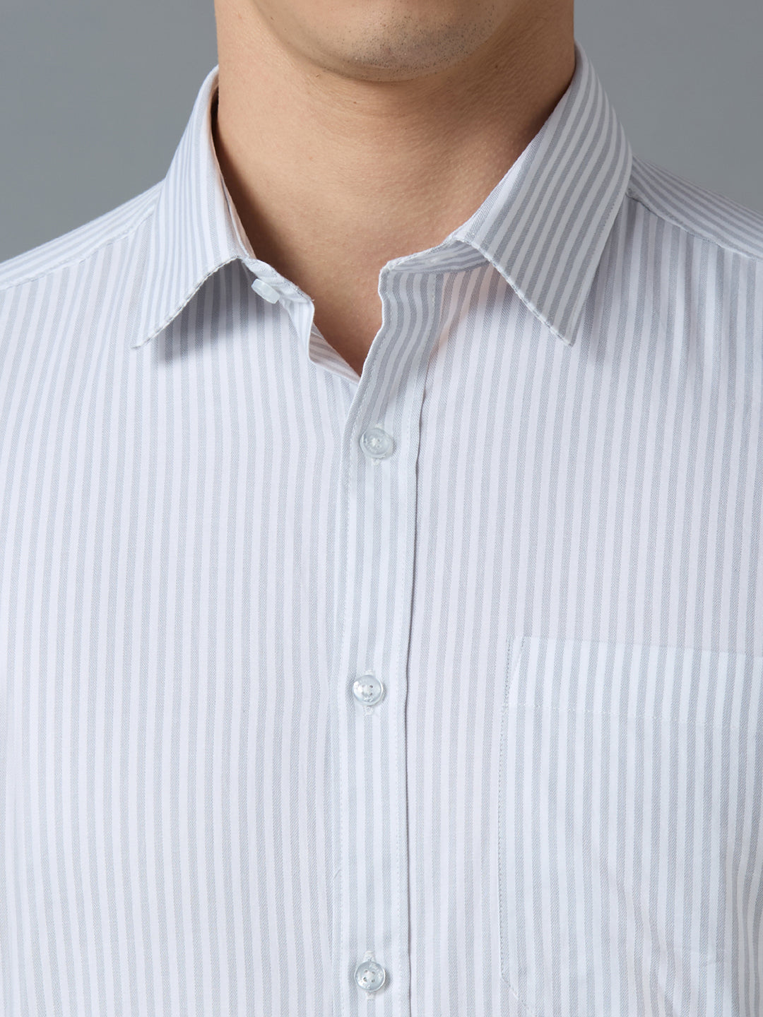 White Black 100% Cotton Striped Slim fit Formal Full Sleeve Shirts